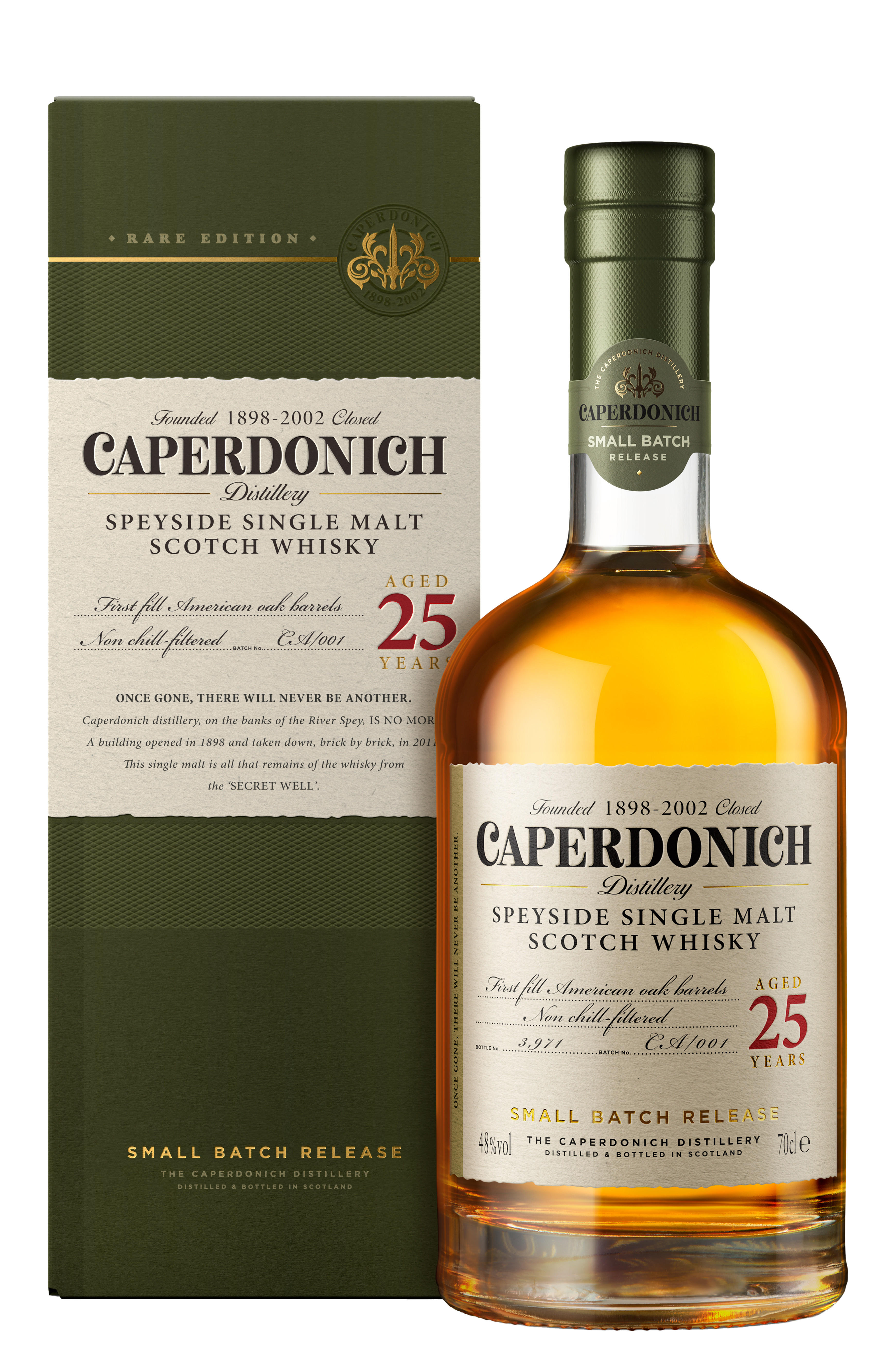 Caperdonich, 25-year-old, Small Batch Release, Speyside, Single Malt Scotch Whisky (48%) bottle