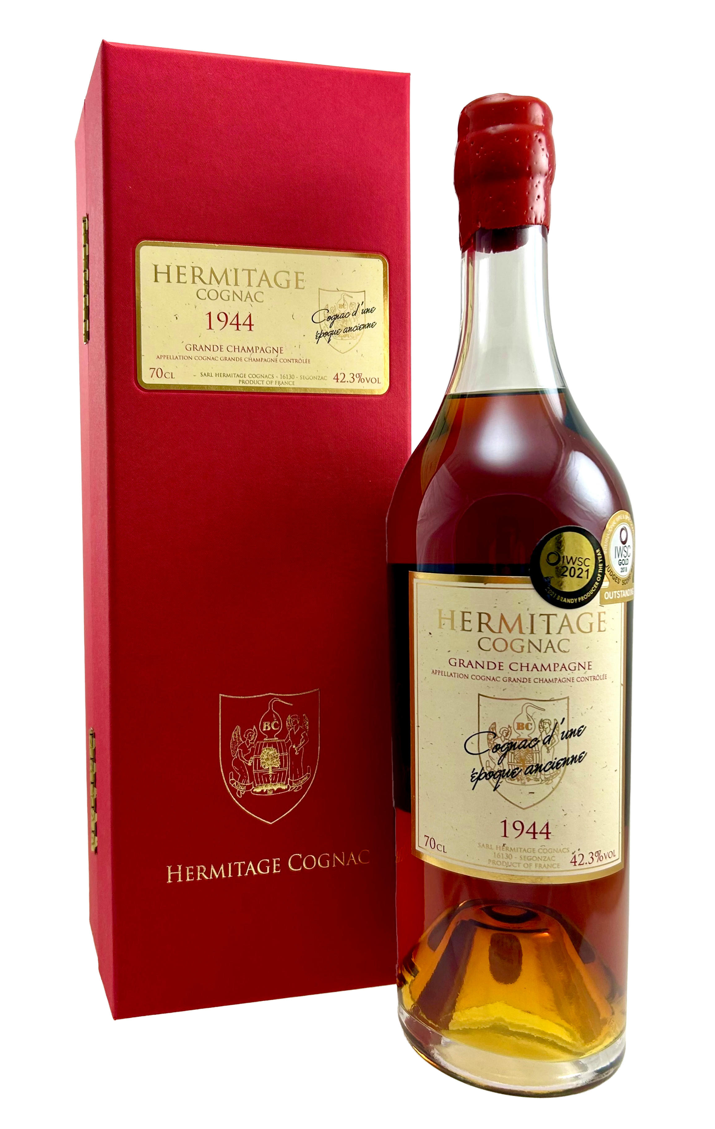 1944 Hermitage, Grande Champagne Cognac (42%) bottle
