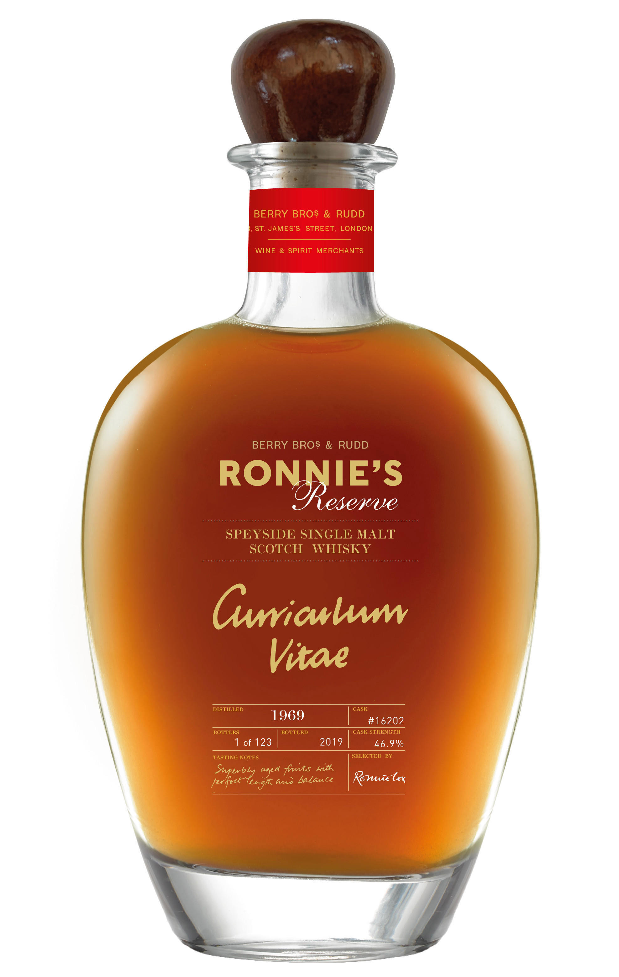 1969 Ronnie's Reserve, Cask Ref 16202, Speyside, Single Malt Scotch Whisky (46.3%) bottle