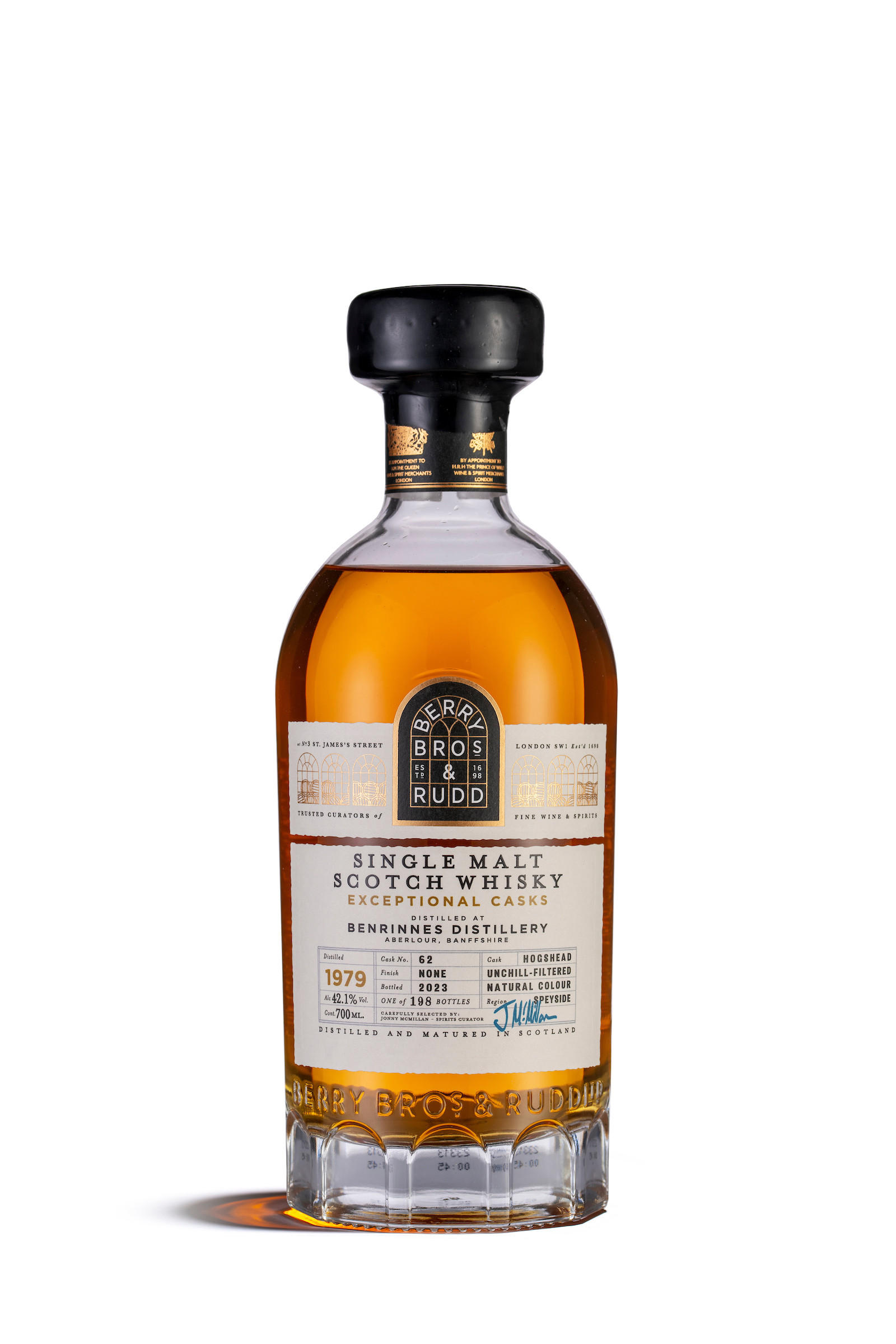 1979 Berry Bros. & Rudd Exceptional Casks, Benrinnes, Cask Ref. 62, Speyside, Single Malt Scotch Whisky (42.1%) bottle