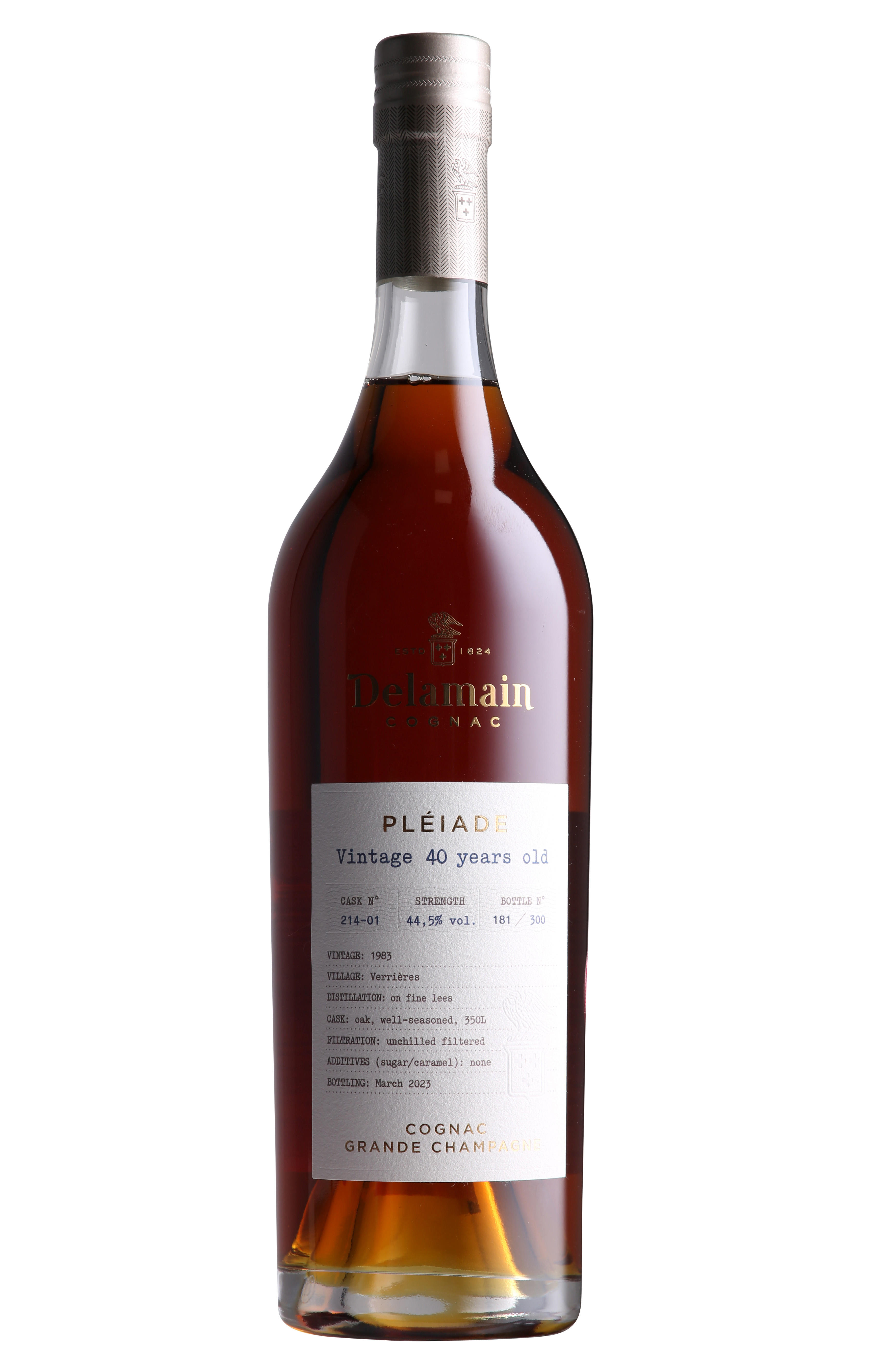 1983 Delamain, Pleiade, 40-Year-Old, Grande Champagne Cognac (44.5%)