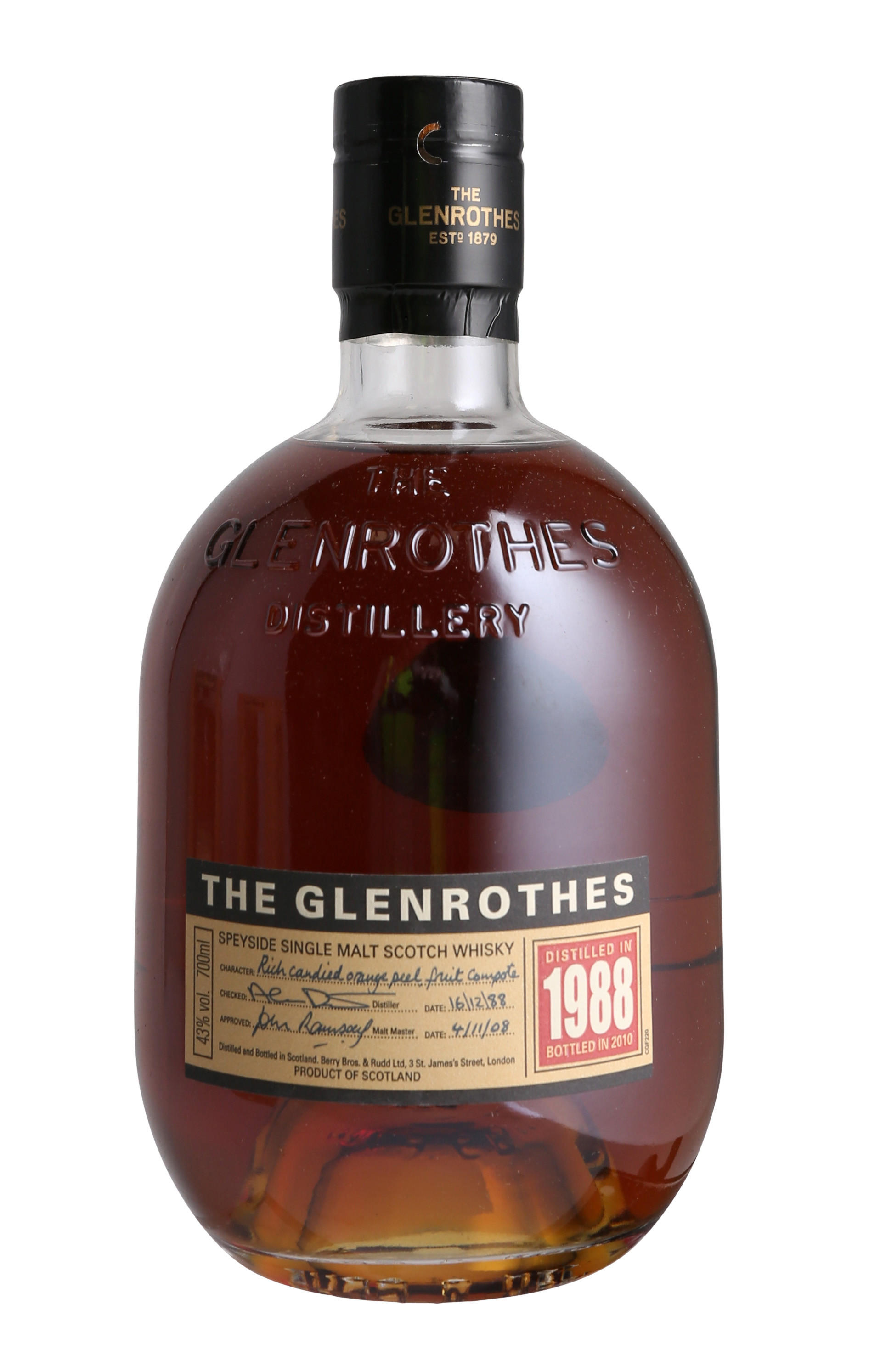 1988 The Glenrothes, Bottled 2010, Speyside, Single Malt Scotch Whisky (43%)