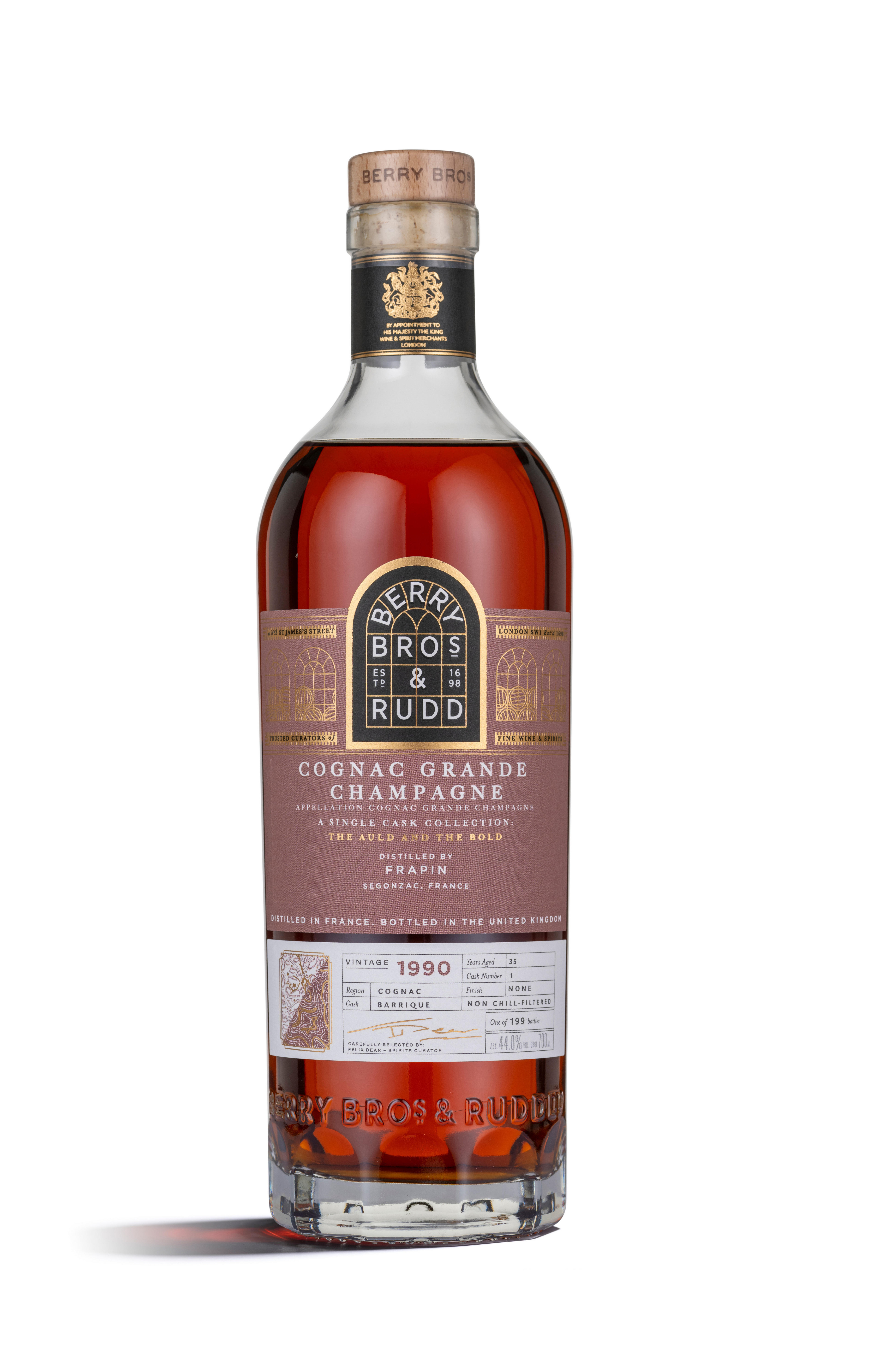 1990 Berry Bros. & Rudd The Auld & The Bold Frapin , Cask Ref. 1, Cognac (44.0%) bottle