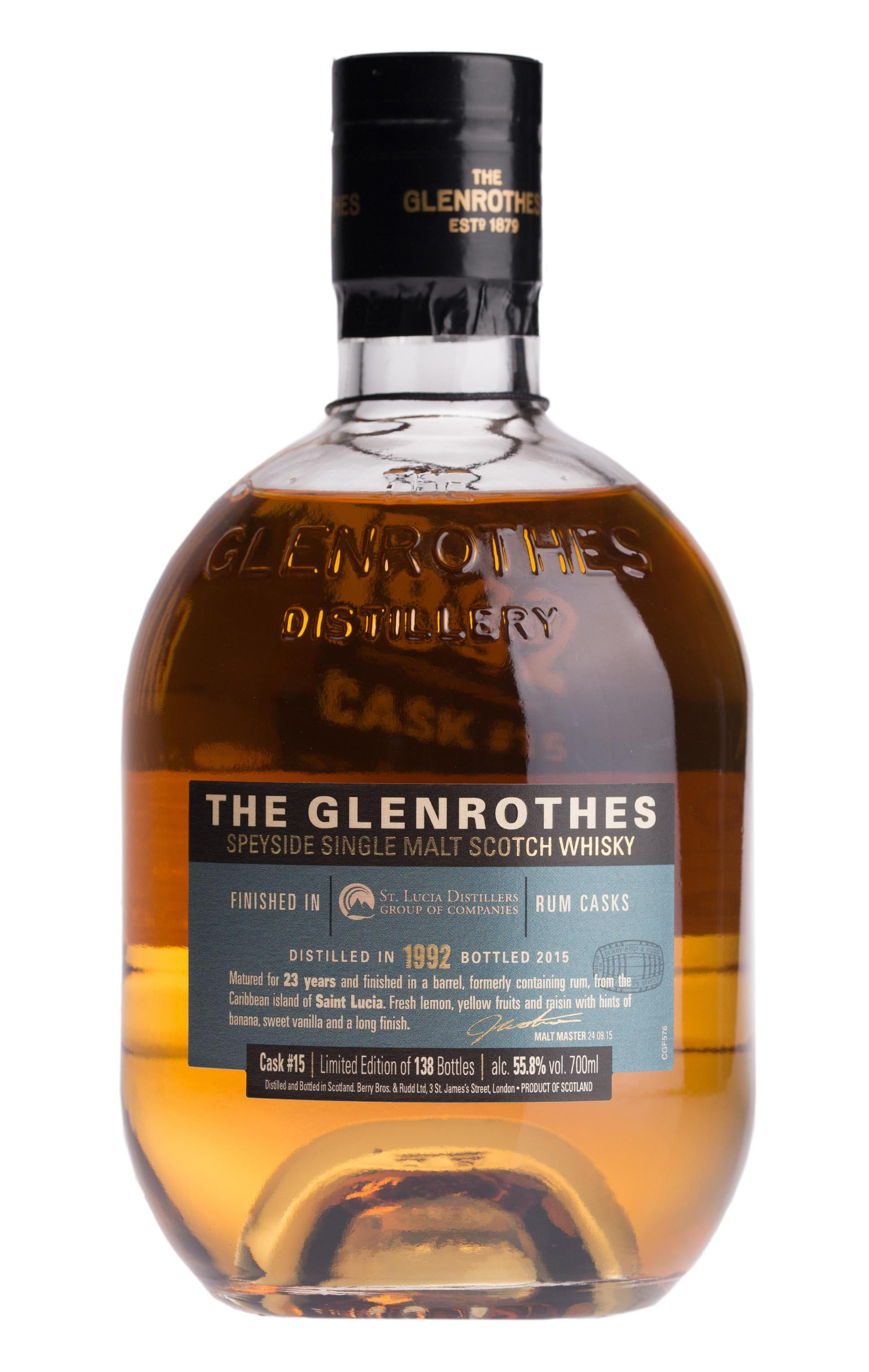 1992 The Glenrothes, The Wine Merchant's Cask, St Lucia No. 15, Speyside, Single Malt Scotch Whisky (55.8%) bottle
