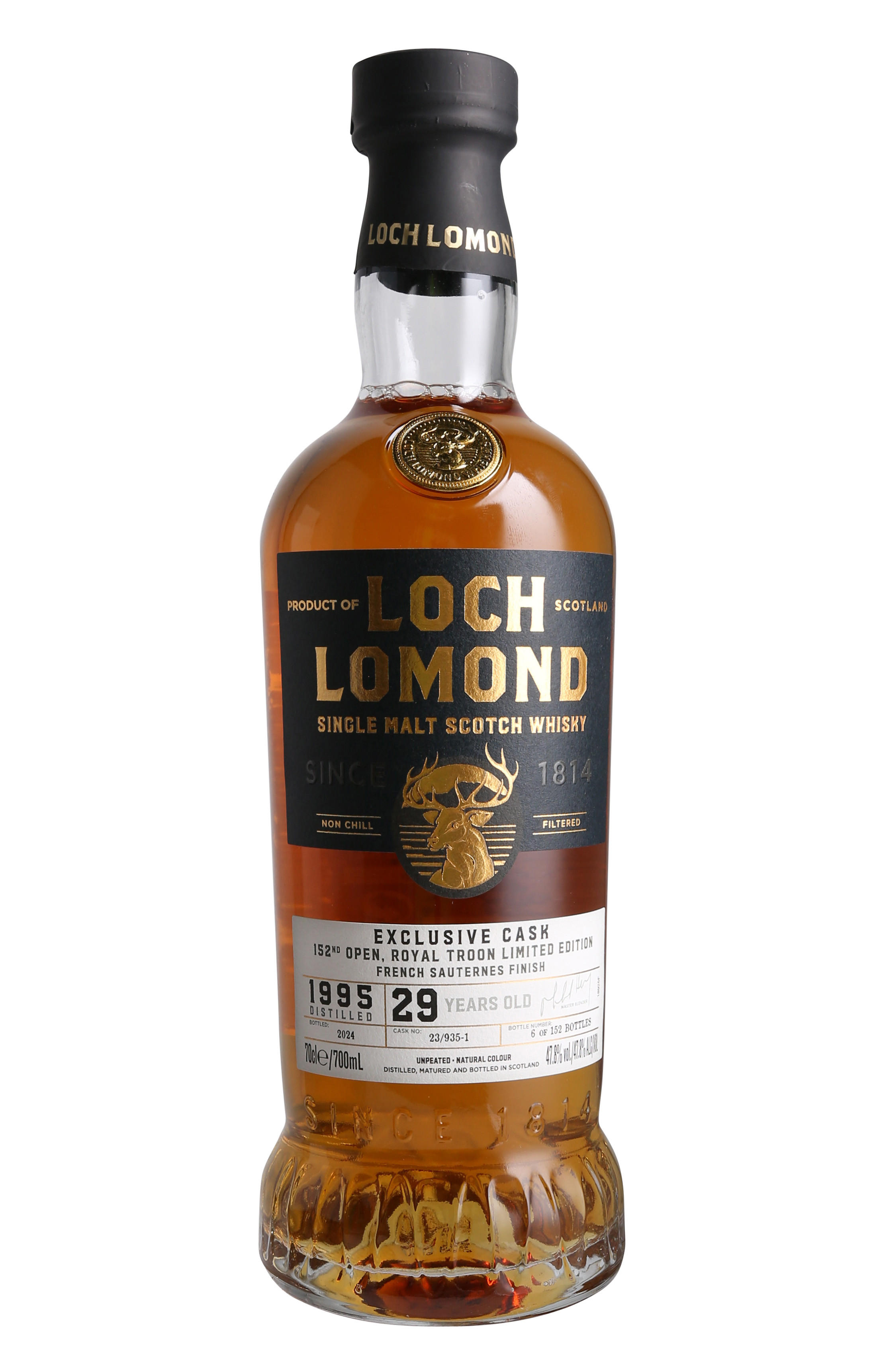 1995 Loch Lomond, The 152nd Open Royal Troon Limited Edition, 29-Year- Old, Sauternes Finish, Highland, Single Malt Scotch Whisky (47.8%) bottle