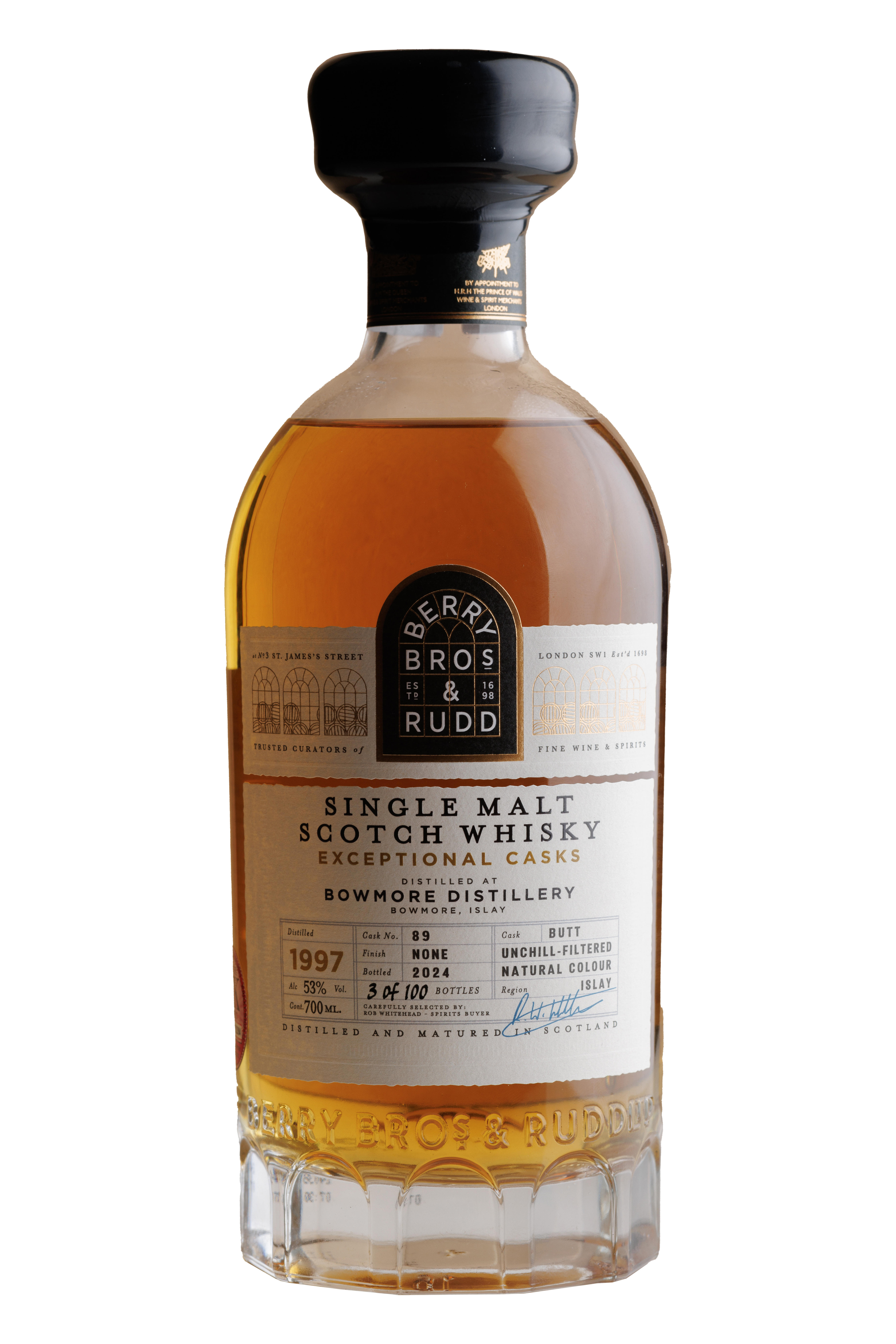 1997 Berry Bros. & Rudd Exceptional Casks, Bowmore, Cask Ref. 89, Islay, Single Malt Scotch Whisky (53%) bottle