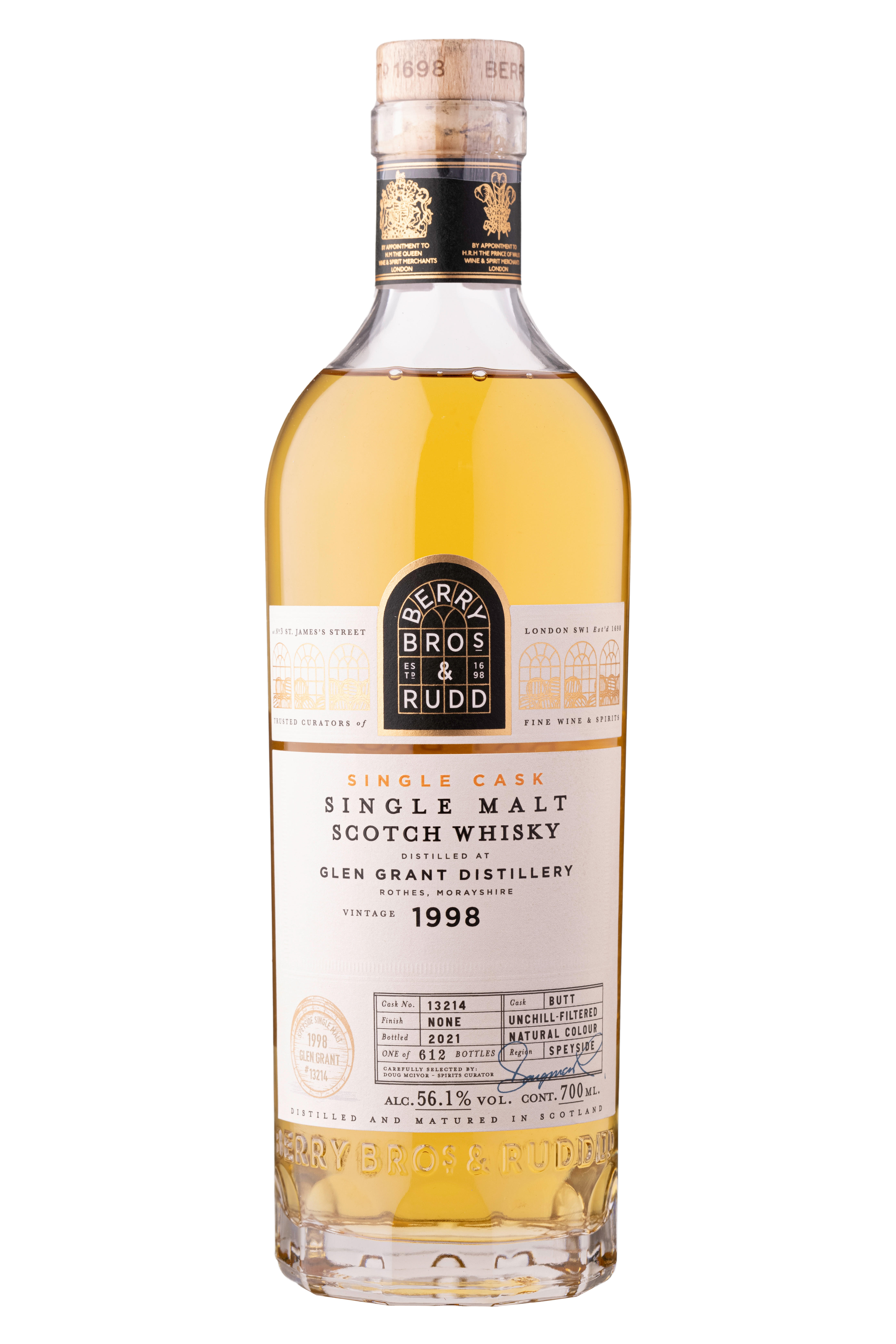 1998 Berry Bros. & Rudd Glen Grant, Cask Ref. 13214, Speyside, Single Malt Scotch Whisky (56.1%) bottle