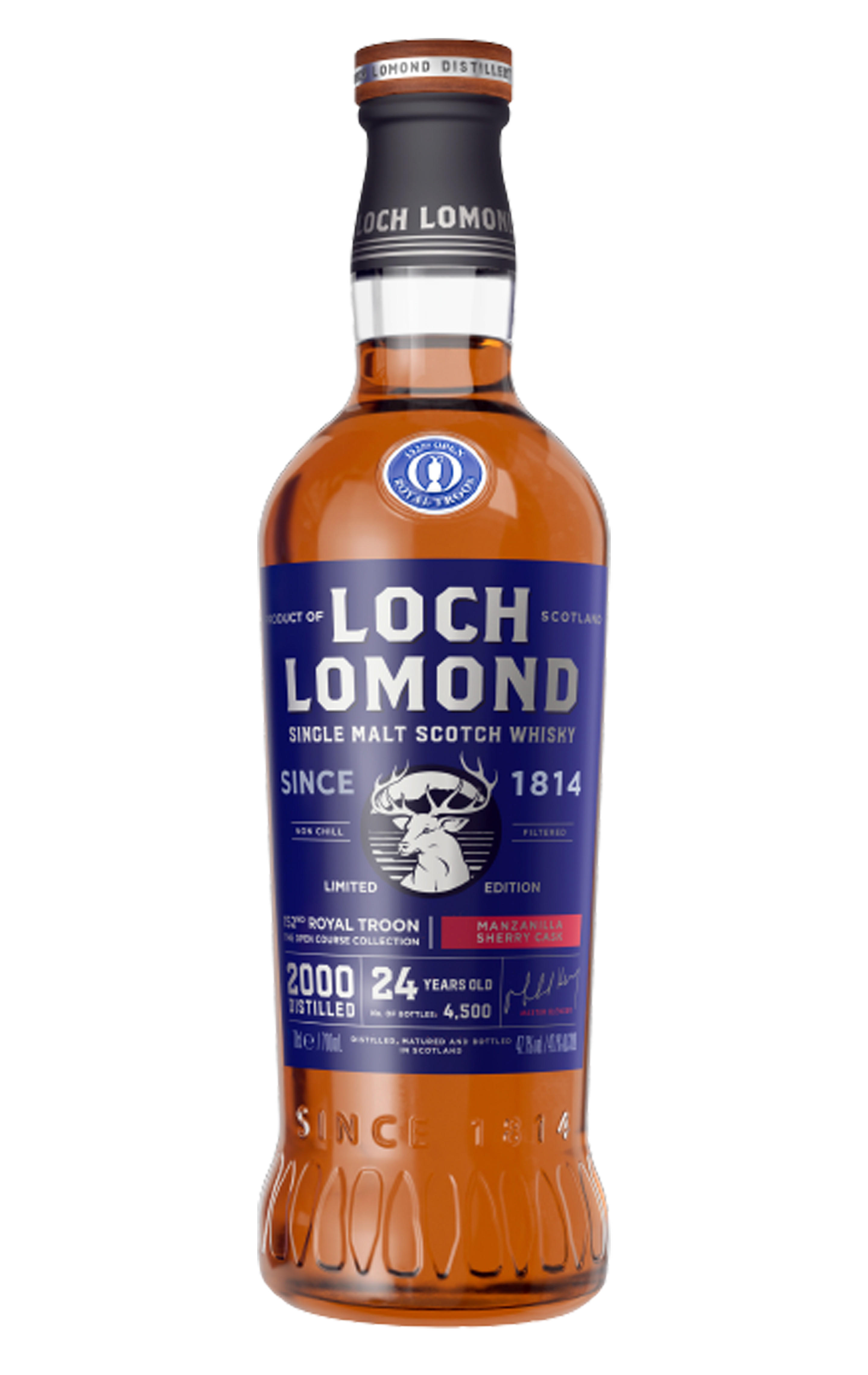 2000 Loch Lomond, The Open Course Collection 152nd Royal Troon, Manzanilla Sherry Cask Finish, 24-Year-Old, Highland, Single Malt Scotch Whisky (47.1%) bottle