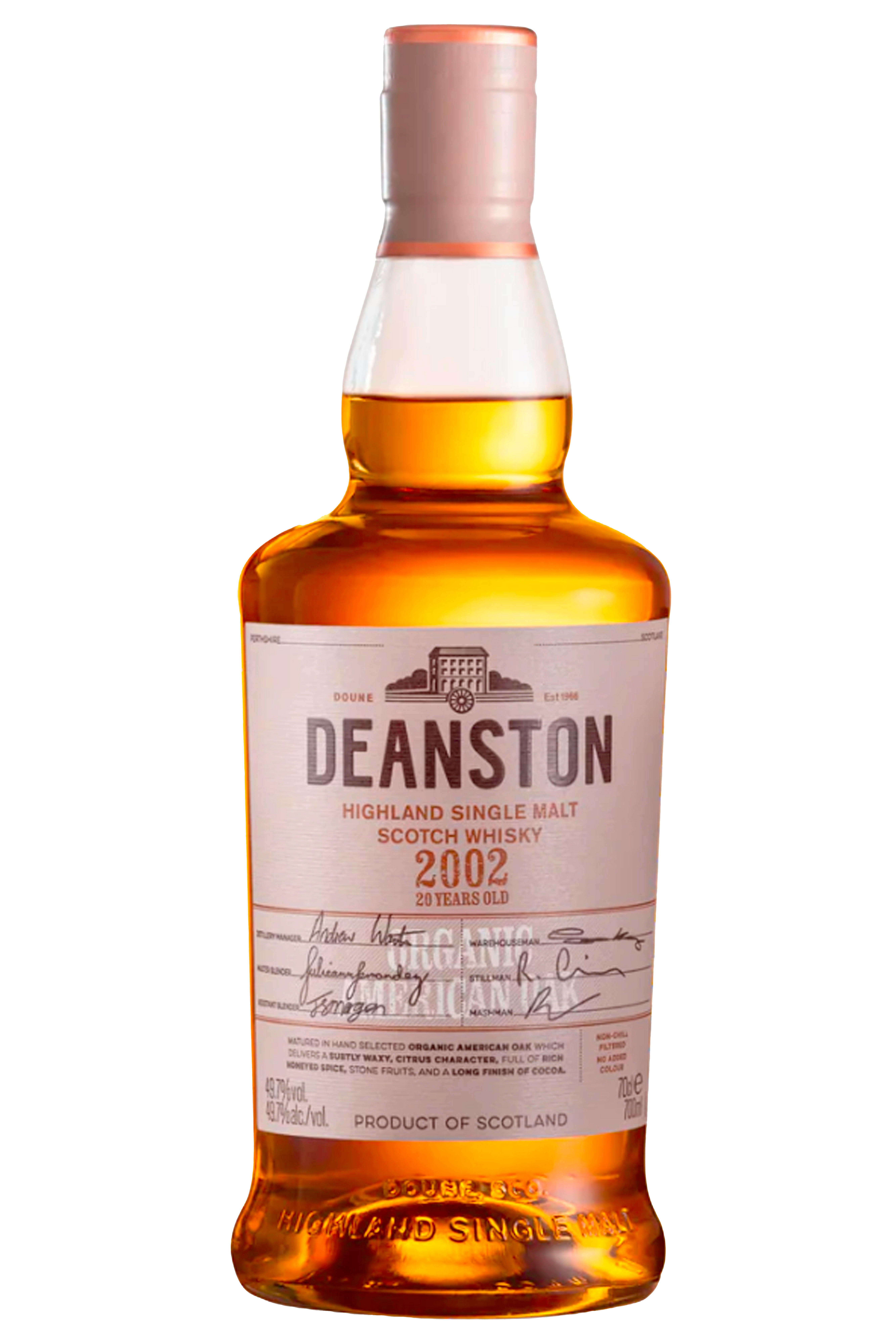 2002 Deanston, Organic American Oak, Cask Strength, 20-Year-Old, Highlands, Single Malt Scotch Whisky (49.7%)