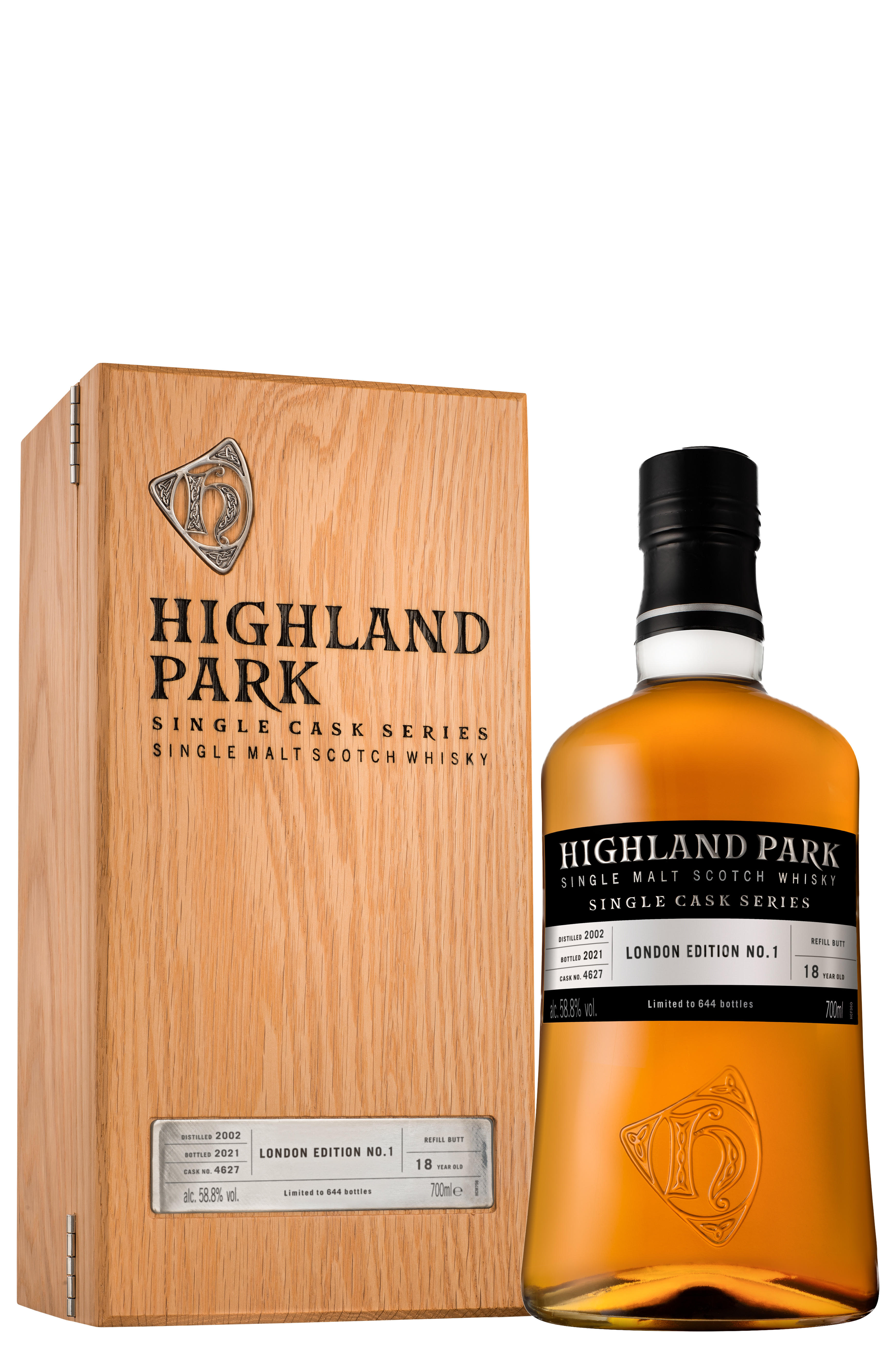 2002 Highland Park, London Edition No.1, Bottled 2021, 18-Year-Old, Single Cask No. 4627, Orkney, Single Malt Scotch Whisky (58.8%) bottle