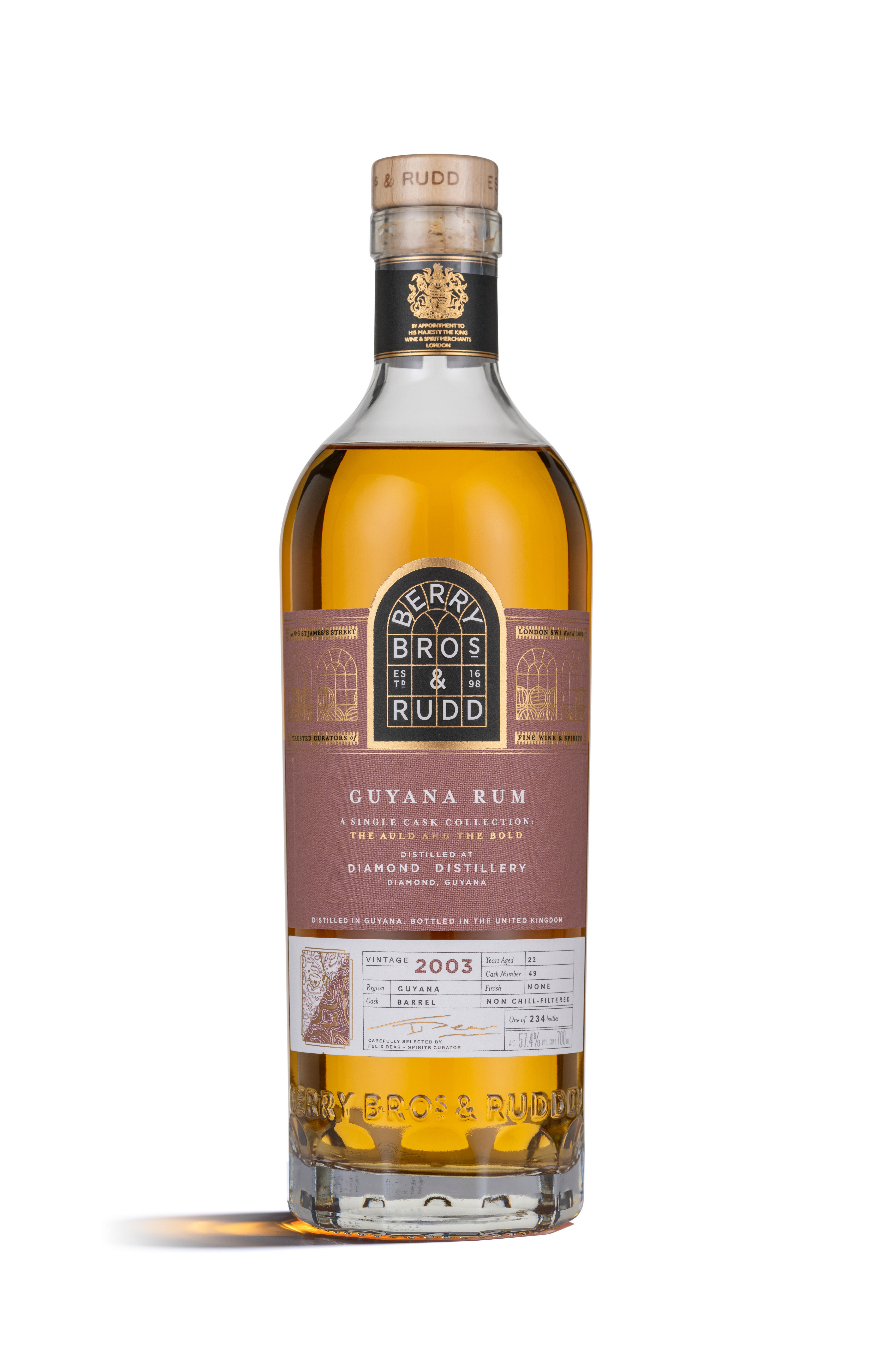 2003 Berry Bros. & Rudd The Auld & The Bold Diamond Distillery, Cask Ref. 49, Rum, Guyana (57.4%) bottle
