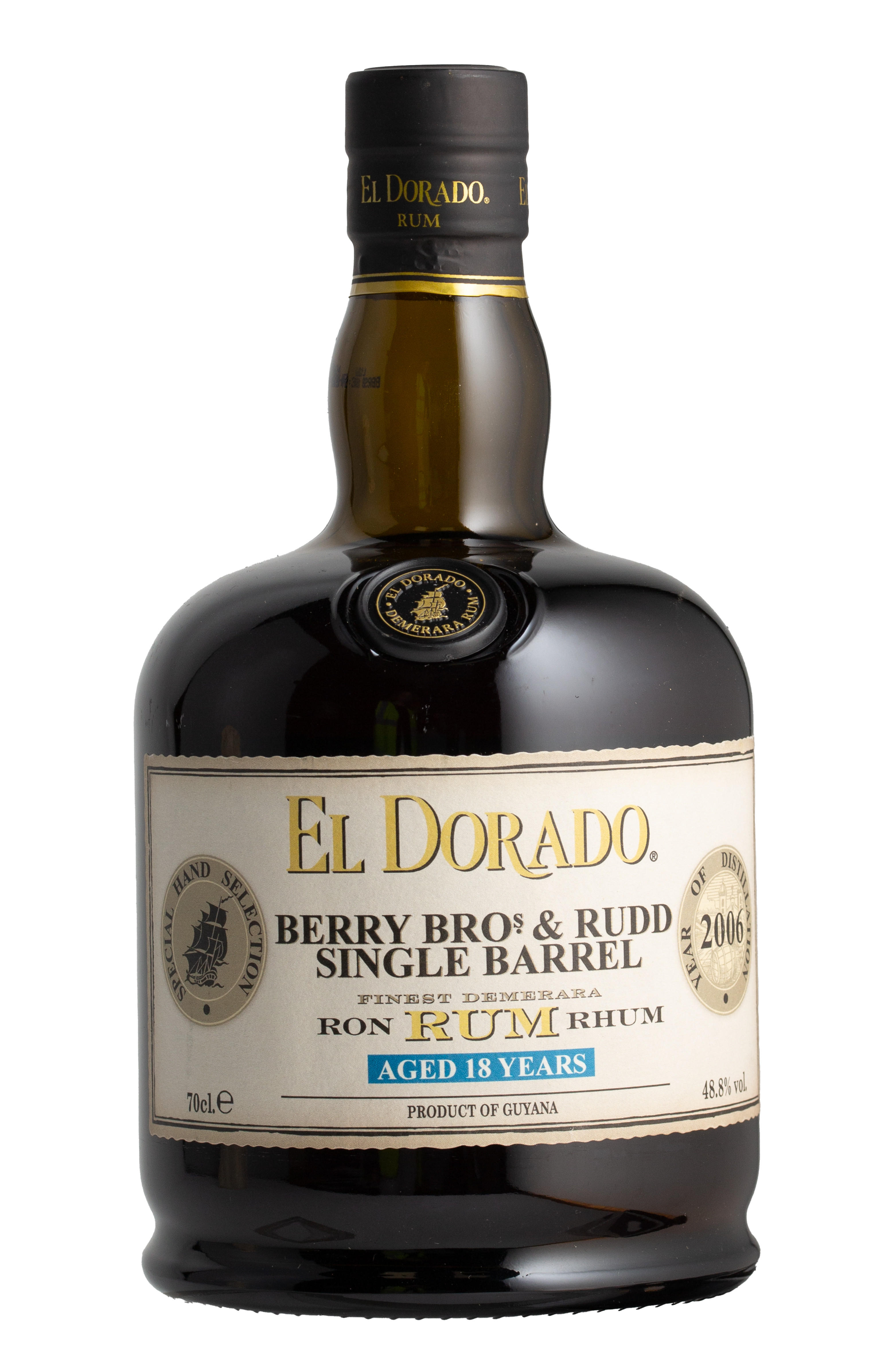 2006 El Dorado, BBR Exclusive Cask, 18-Year-Old, Rum, Guyana (48.8%) bottle