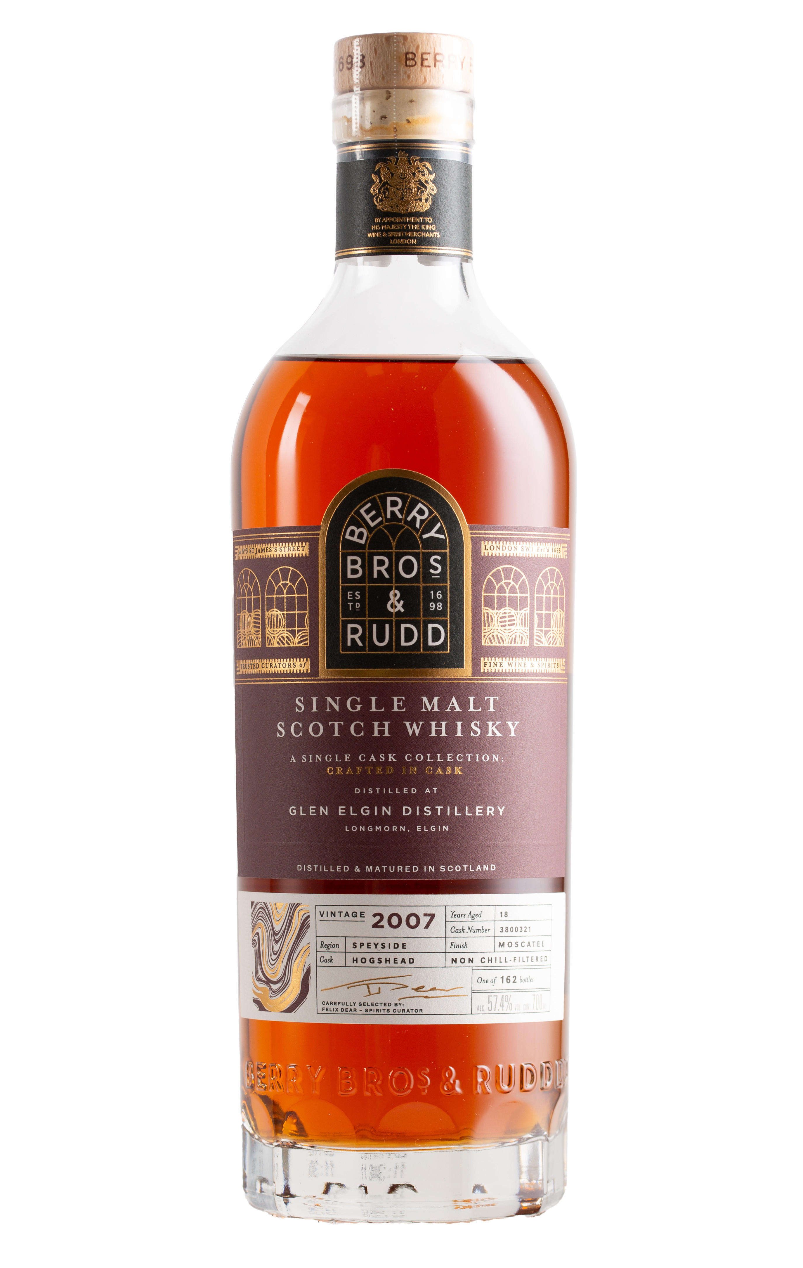 2007 Berry Bros. & Rudd Glen Elgin, Odyssey, Cask Ref. 3800321, Speyside, Single Malt Scotch Whisky (57.4%) bottle