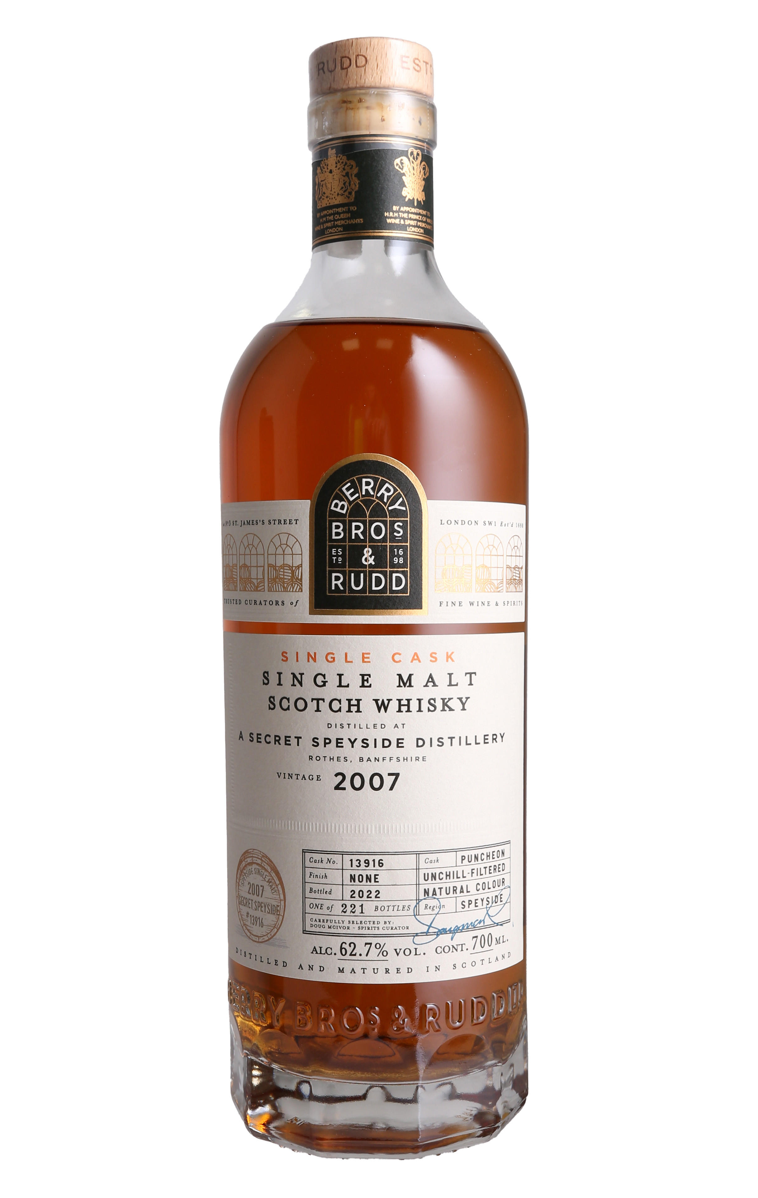 2007 Berry Bros. & Rudd Secret Speyside, Cask Ref. 13916, Single Malt Scotch Whisky (62.7%)