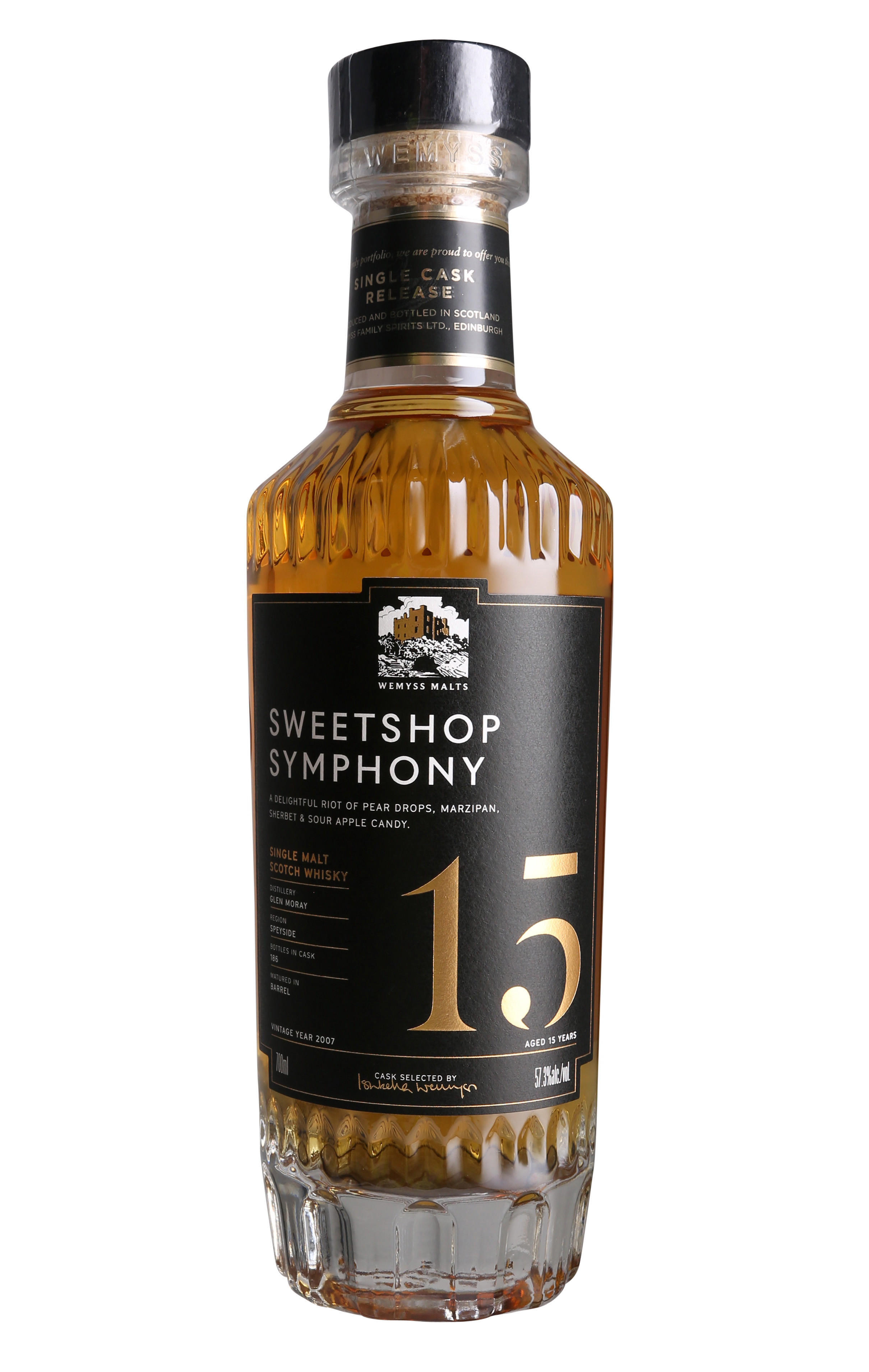 2007 Glen Moray, Wemyss Malts, Sweetshop Symphony, 15-Year-Old, Speyside, Single Malt Scotch Whisky (57.3%)