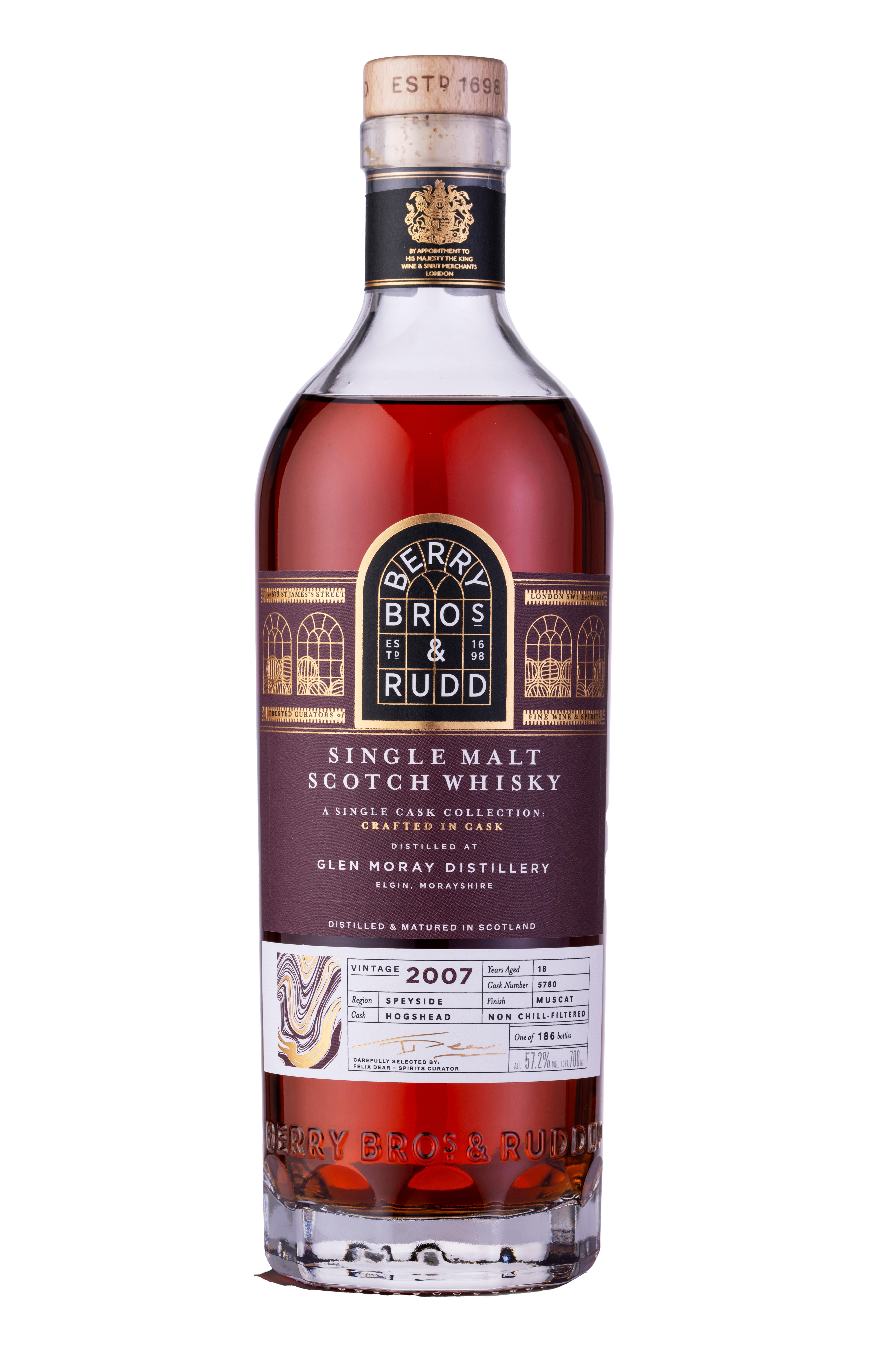 2007 Berry Bros. & Rudd Glen Moray, Odyssey, Cask Ref. 5780, Speyside, Single Malt Scotch Whisky (57.2%) bottle