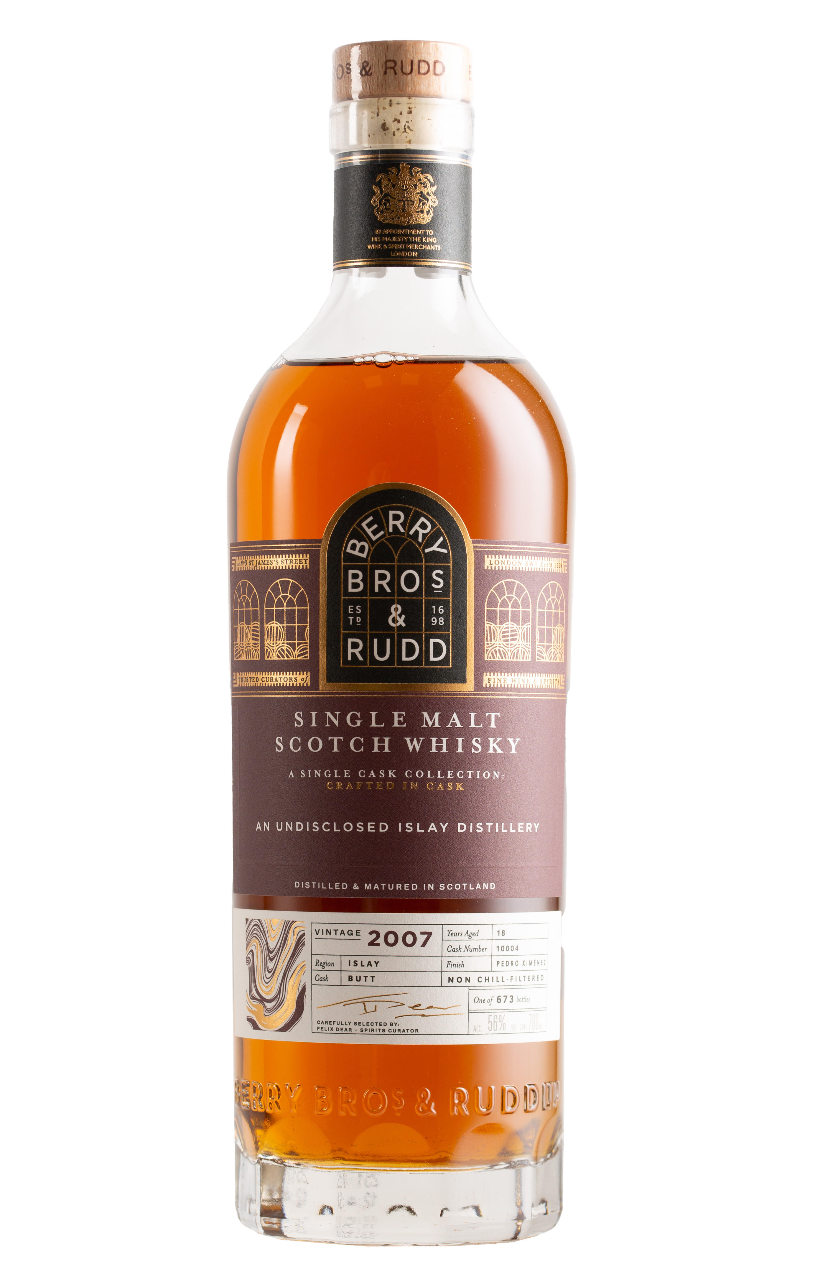 2007 Berry Bros. & Rudd Single Islay Malt, Odyssey, Cask Ref. 10004, Scotch Whisky (56%) bottle