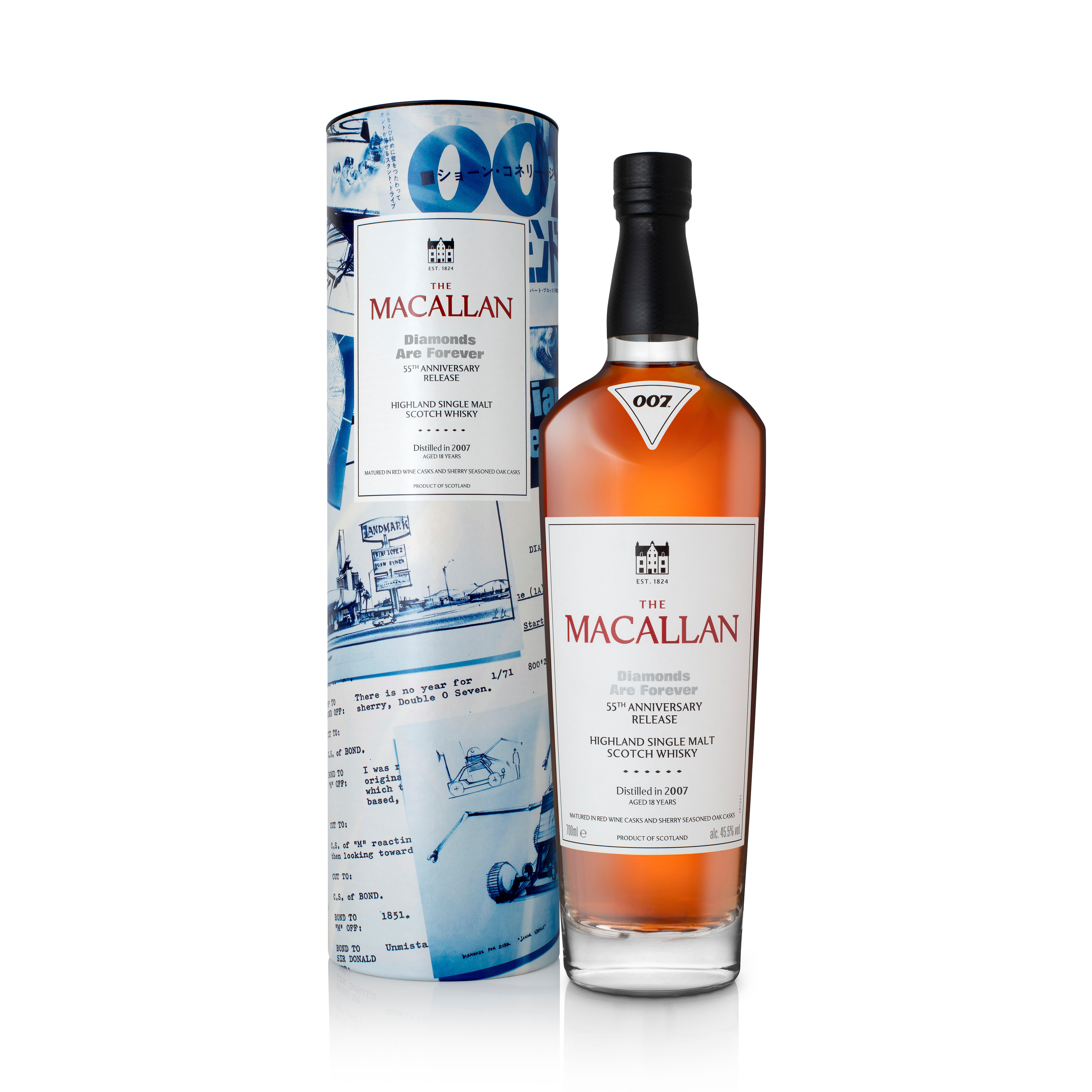 2007 The Macallan, Diamonds Are Forever, 55th Anniversary Release, 18-Year-Old, Speyside, Single Malt Scotch Whisky (45.5%) bottle