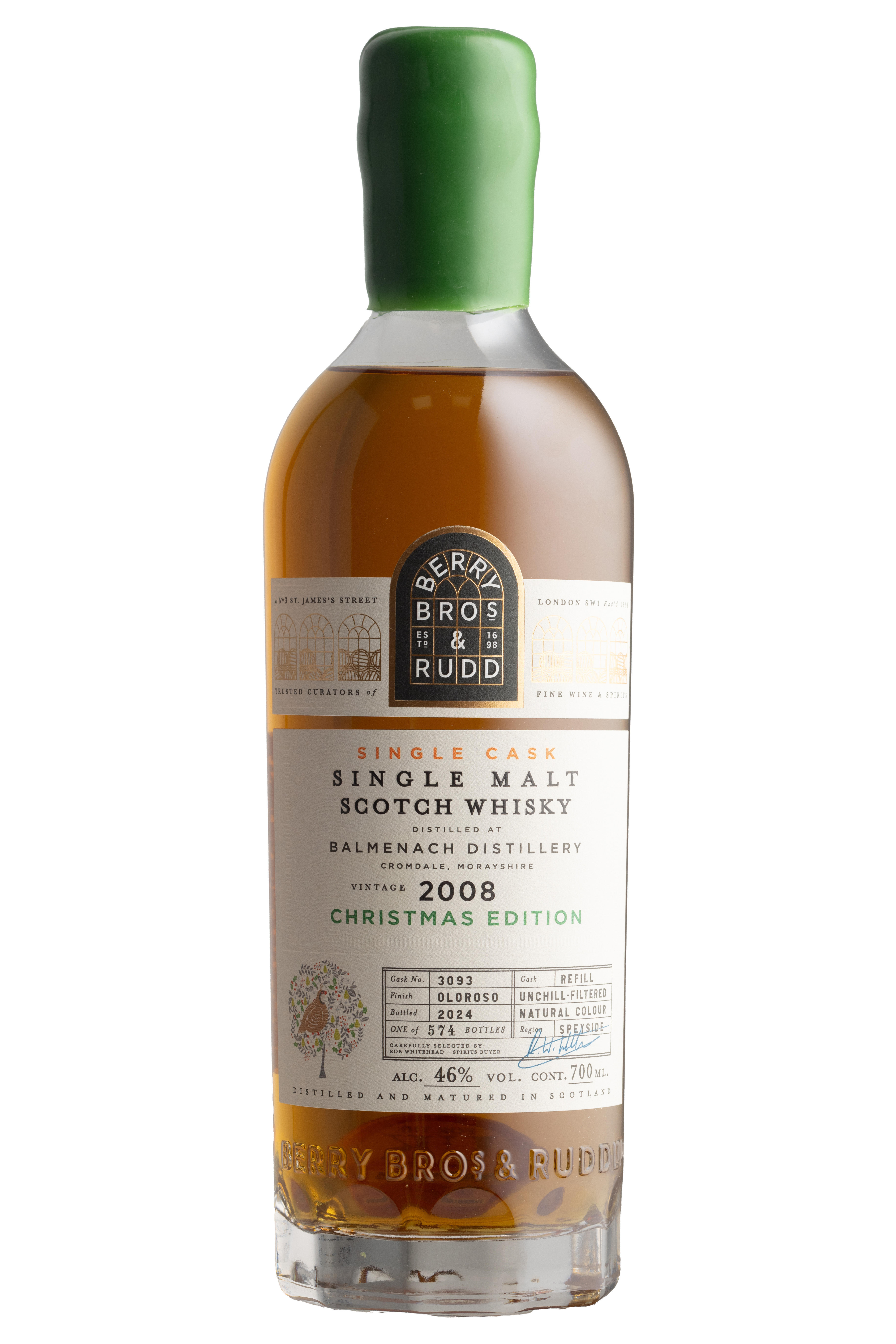 2008 Berry Bros. & Rudd Balmenach, Cask Ref. 3093, Christmas