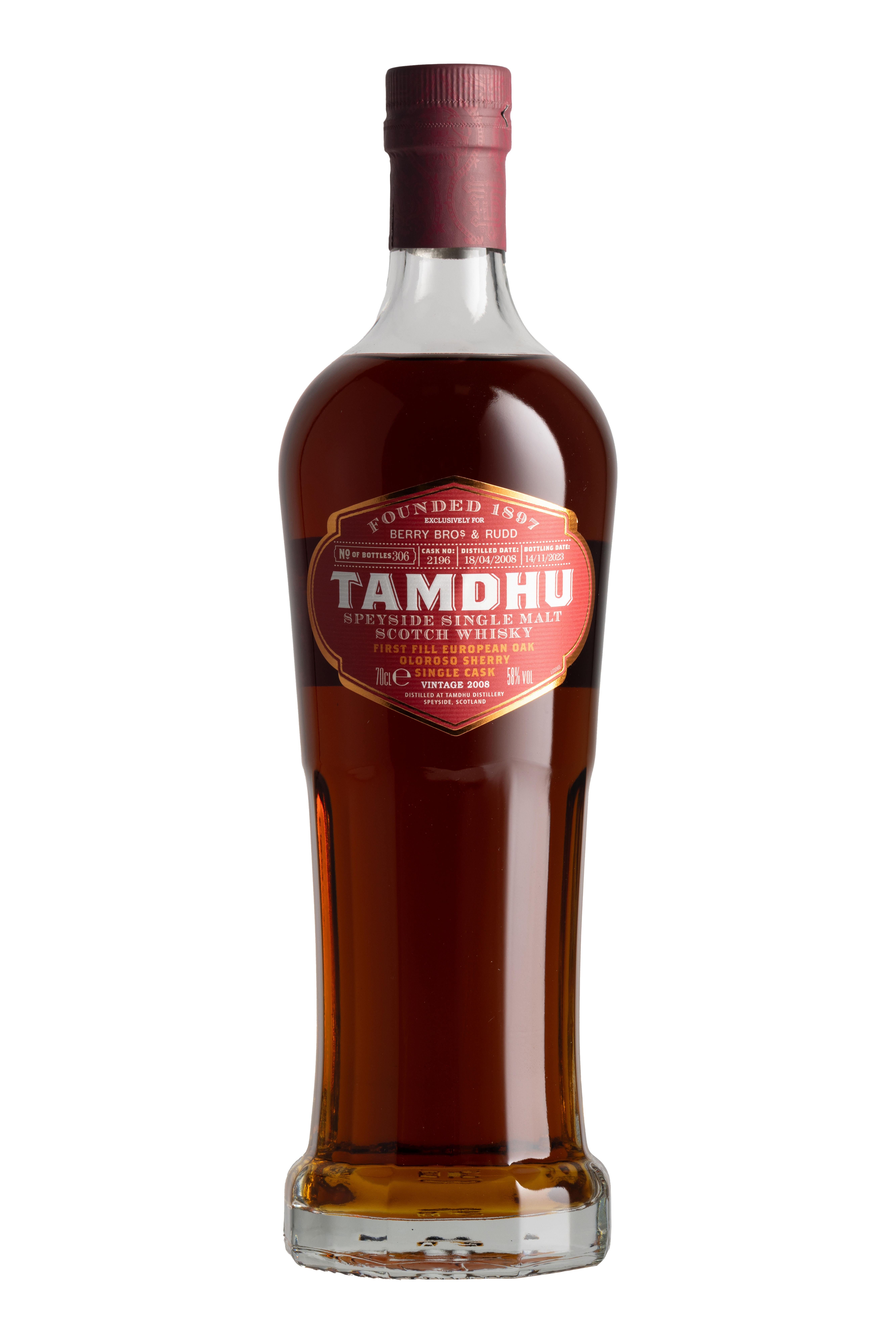 2008 Tamdhu, Berry Bros. & Rudd Exclusive, Oloroso Sherry, Cask Ref. 2196, Speyside, Single Malt Scotch Whisky (58%) bottle