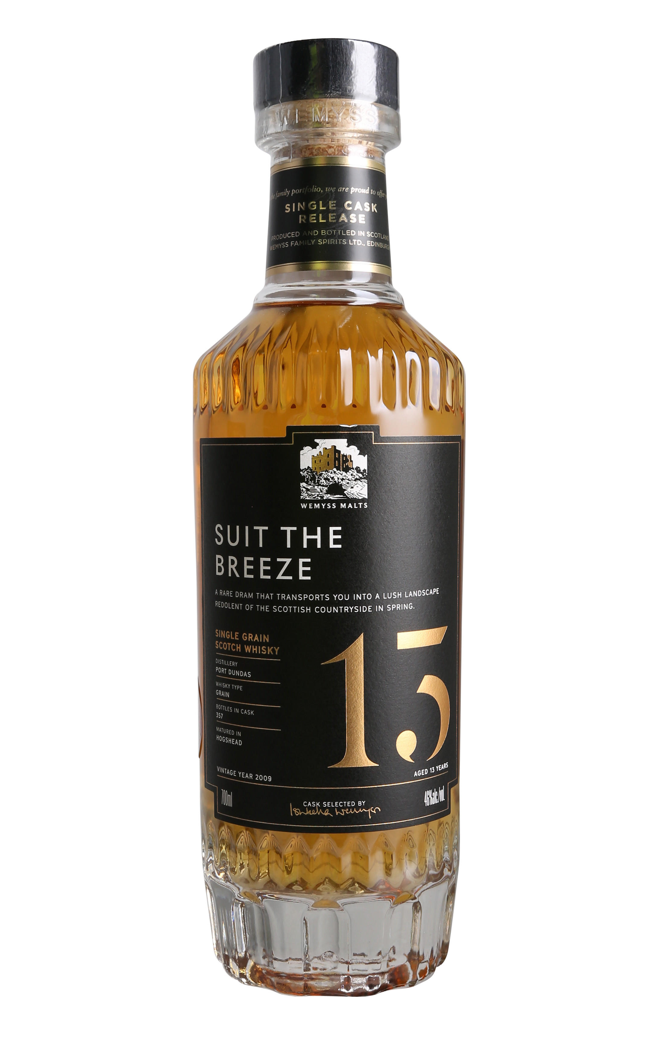 2009 Port Dundas, Wemyss Malts, Suit the Breeze, 13-Year-Old, Single Grain Scotch Whisky (46%) bottle