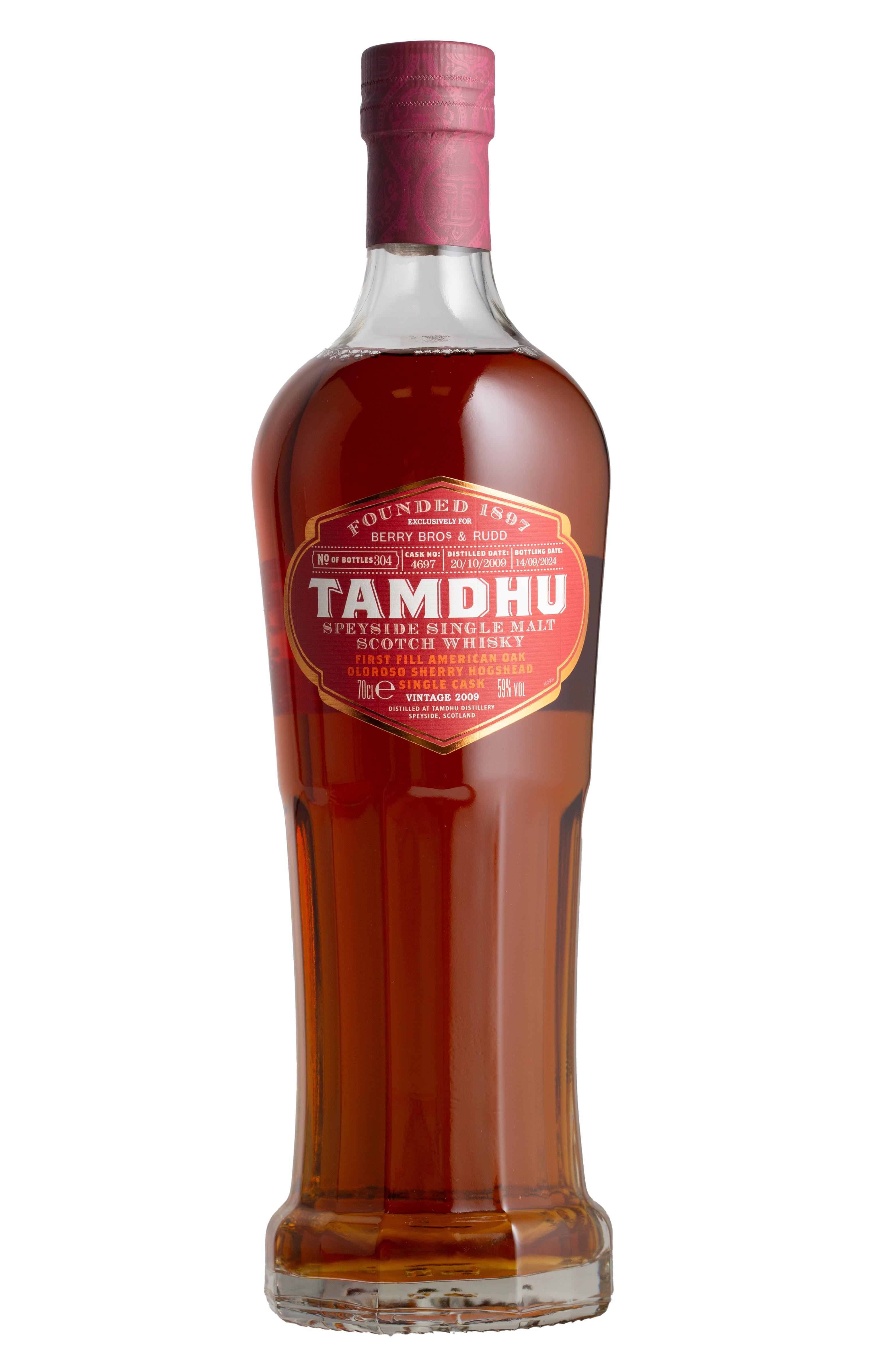 2009 Tamdhu, Berry Bros. & Rudd Exclusive, Oloroso Sherry, Cask Ref. 4697, Speyside, Single Malt Scotch Whisky (59%) bottle