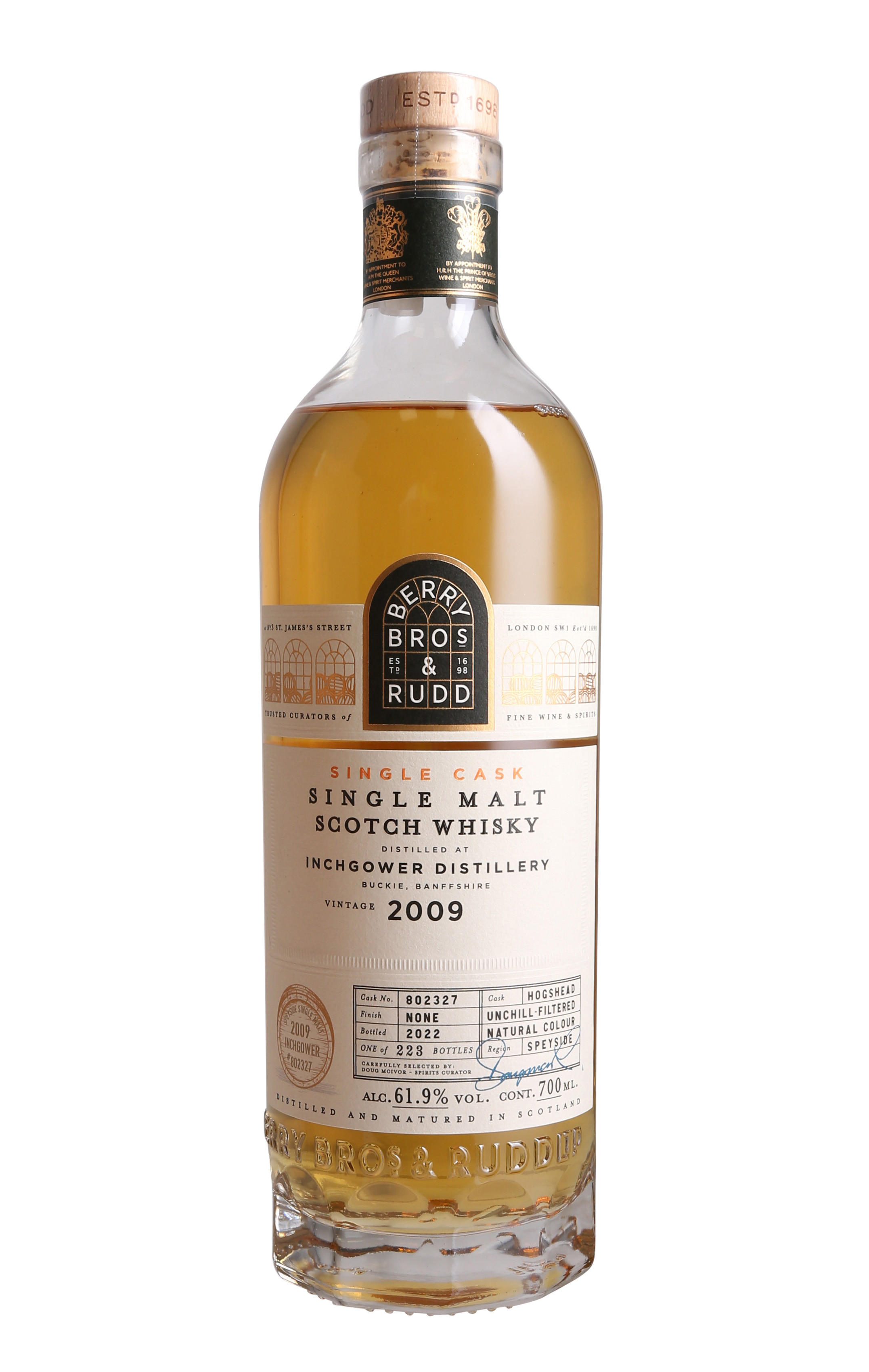 2009 Berry Bros. & Rudd Inchgower, Cask Ref. 802327, Bottled 2022, Speyside, Single Malt Scotch Whisky (61.9%)
