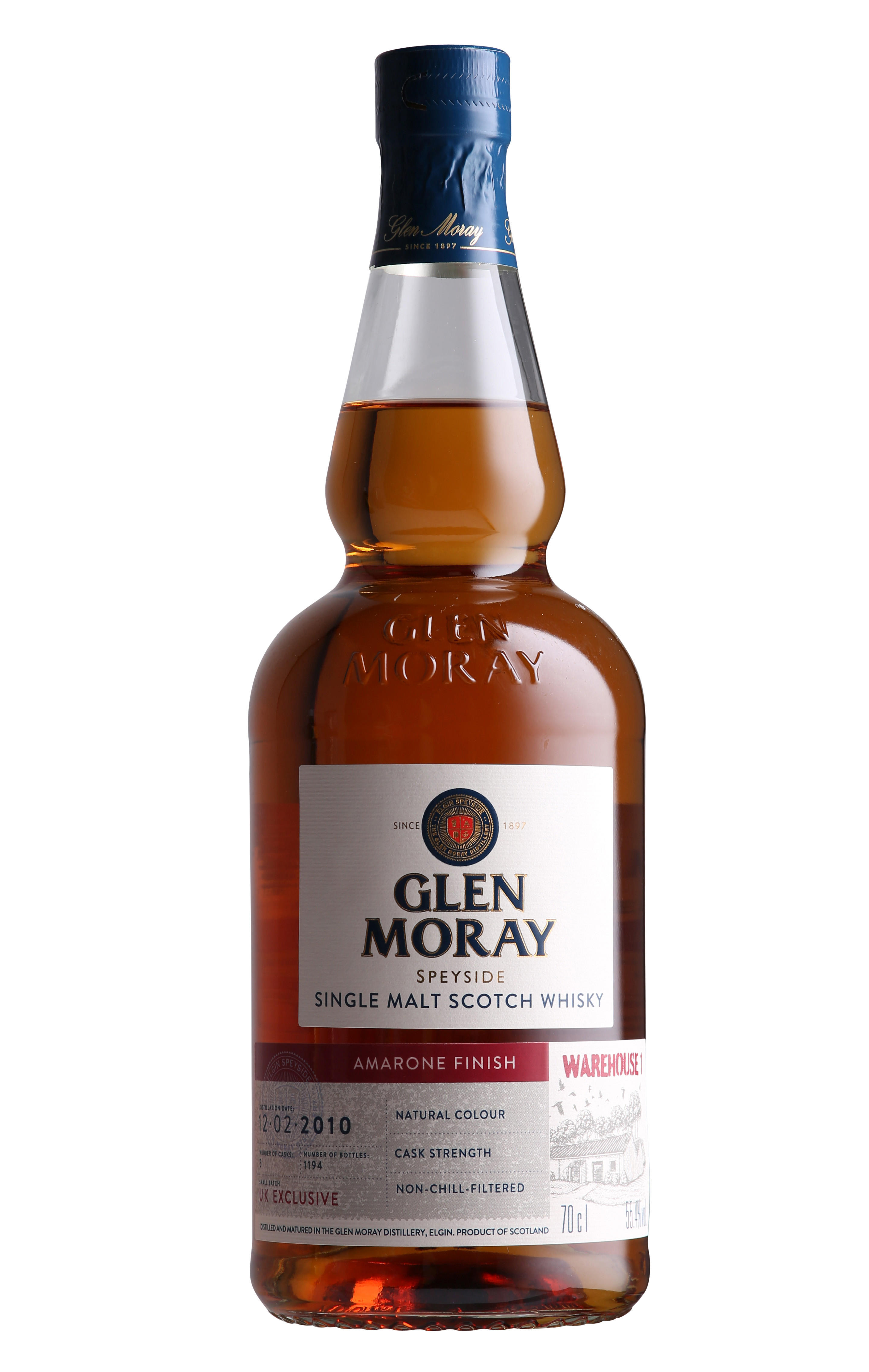 2010 Glen Moray, Warehouse 1, Amarone Finish, Speyside, Single Malt Scotch Whisky (55.4%)