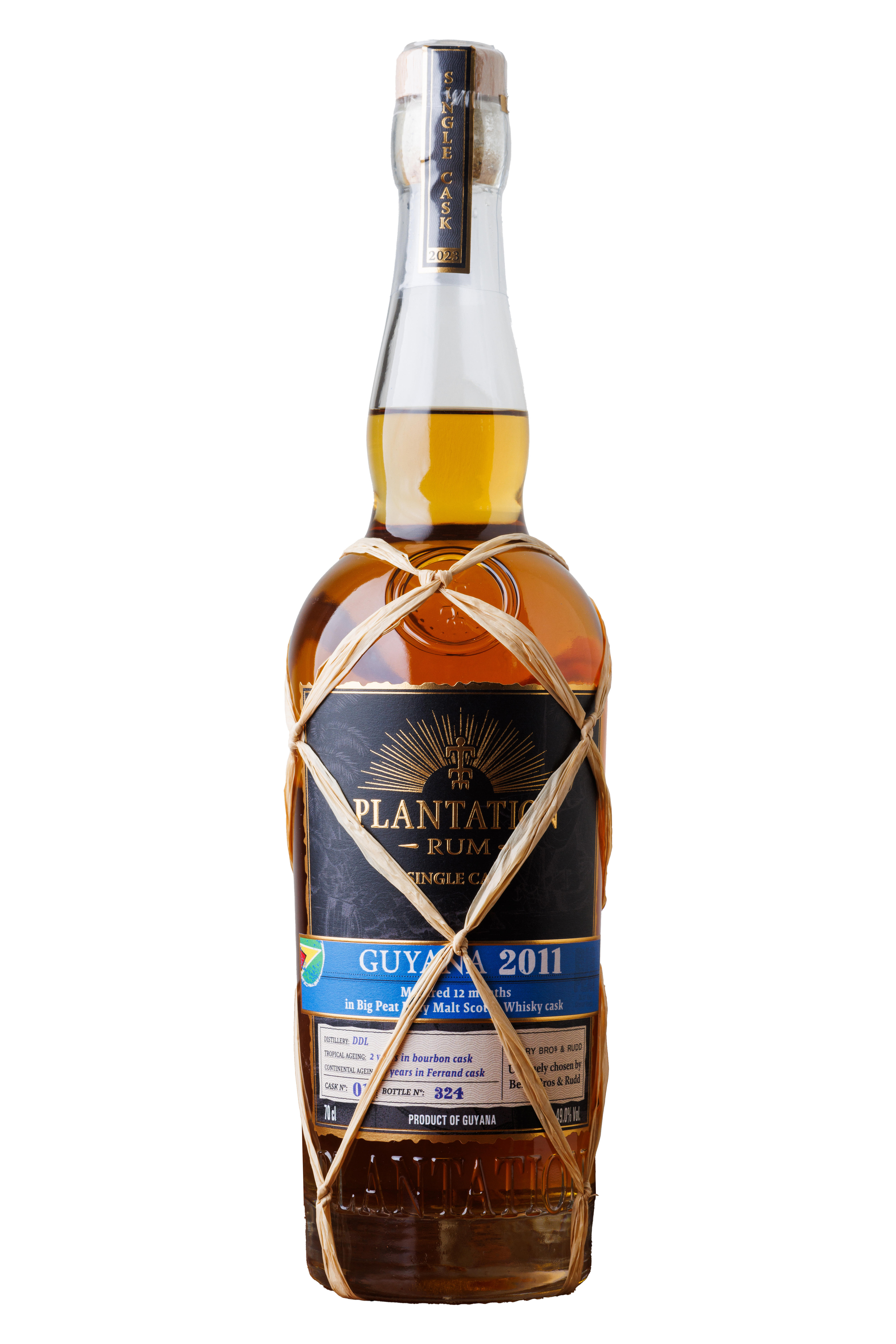 2011 Plantation, Single Cask, 2023 Release, Big Peat Islay Malt Scotch Whisky Cask, Rum, Guyana (49.2%) bottle