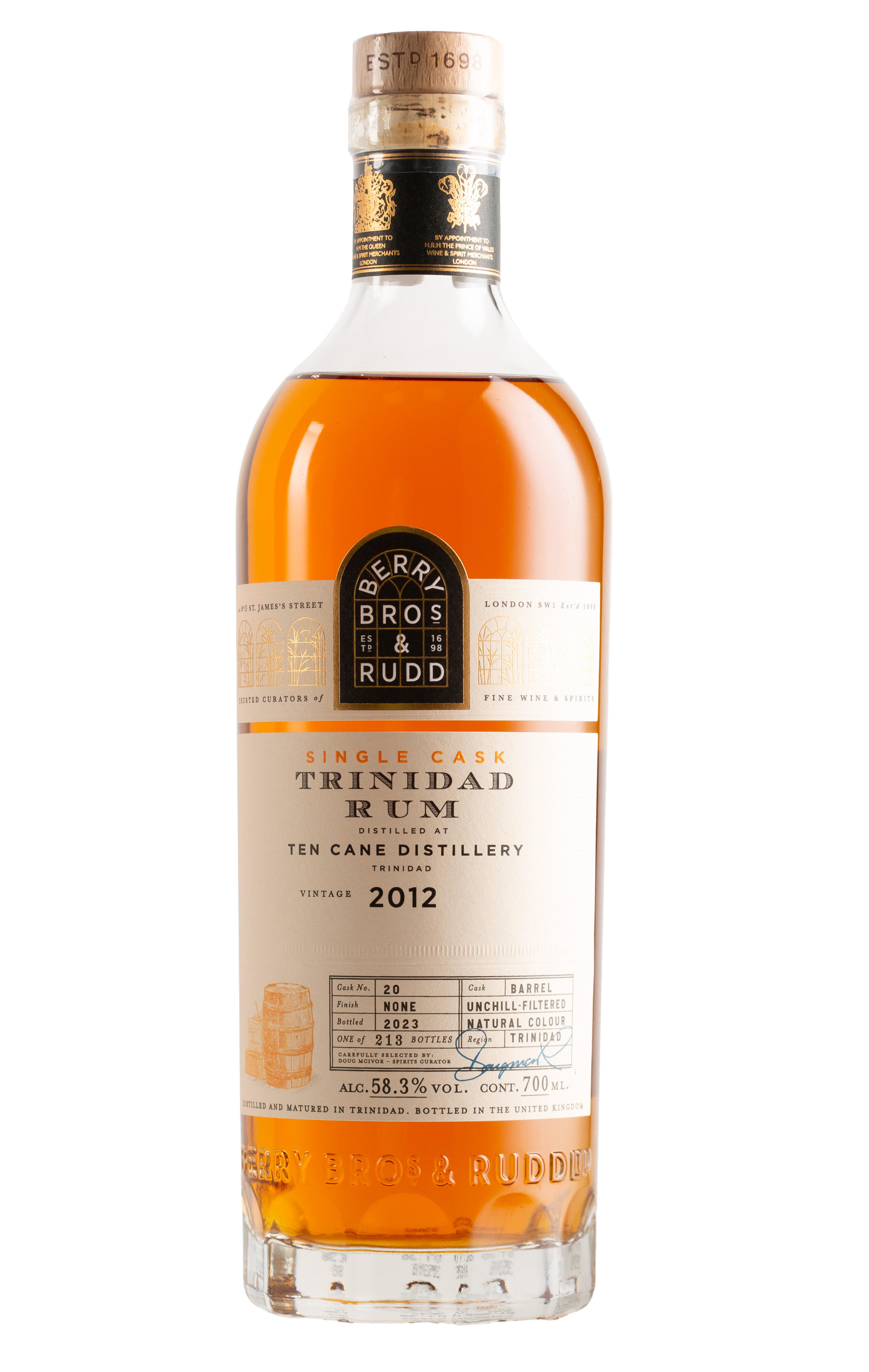 2012 Berry Bros. & Rudd Ten Cane, Cask Ref. 20, Rum, Trinidad and Tobago (58.3%) bottle