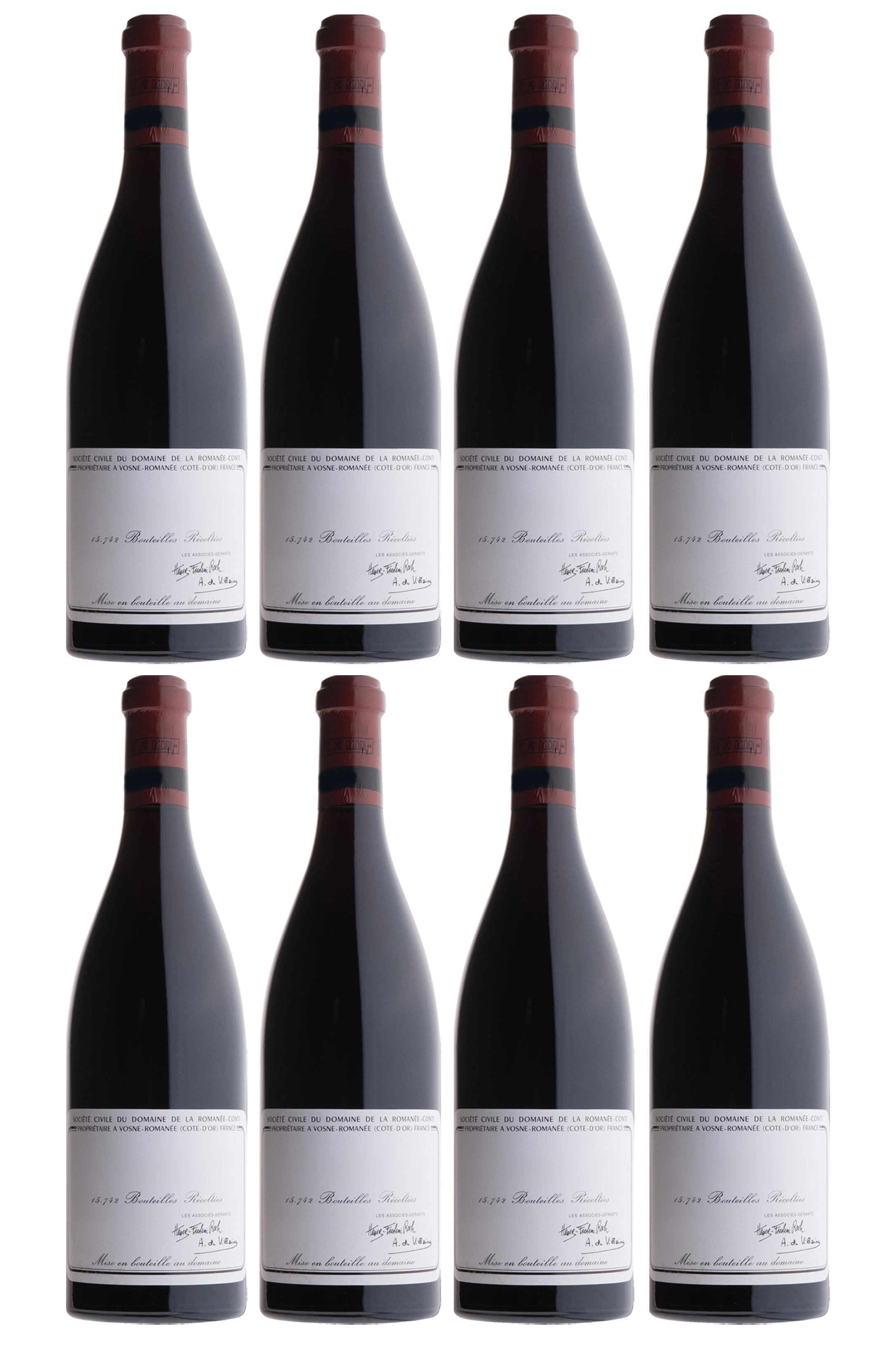 2012 Romanée-Conti Assortment Case of 8 bts (1RC, 1T, 1E, 1R, 2RSV, 2GE)