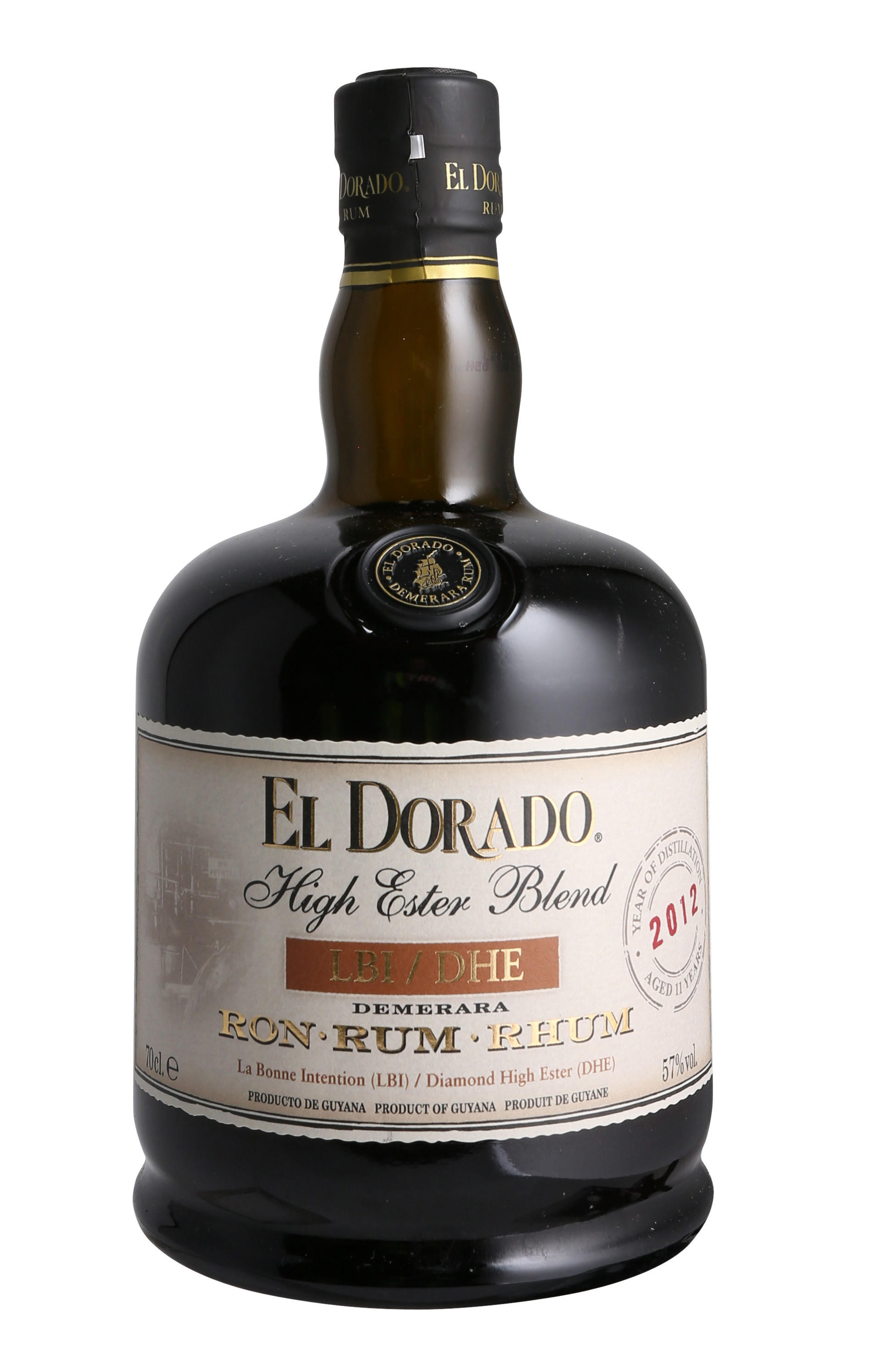 2012 El Dorado, LBI/DHE High Ester Blend, Rum, Guyana (57%)