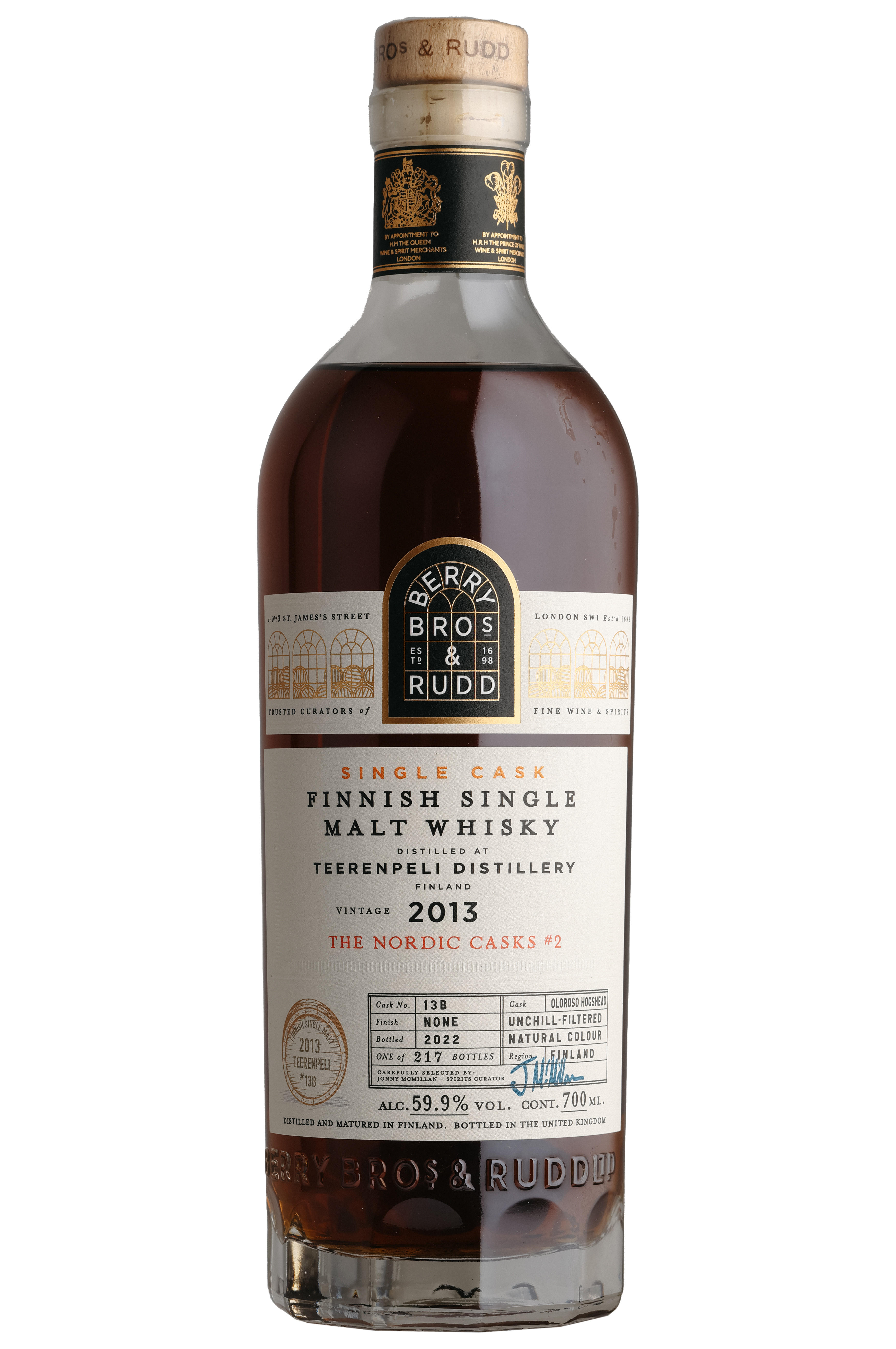 2013 Berry Bros. & Rudd Teerenpeli, Cask Ref. 13B, Single Malt Whisky, Finland (59.9%)