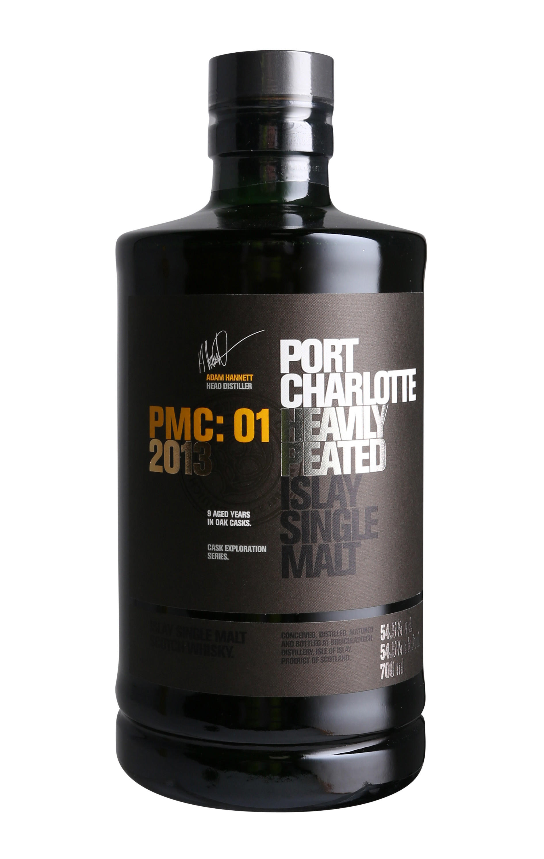 2013 Bruichladdich, Port Charlotte, Heavily Peated, PMC:01, Islay, Single Malt Scotch Whisky (54.5%) bottle