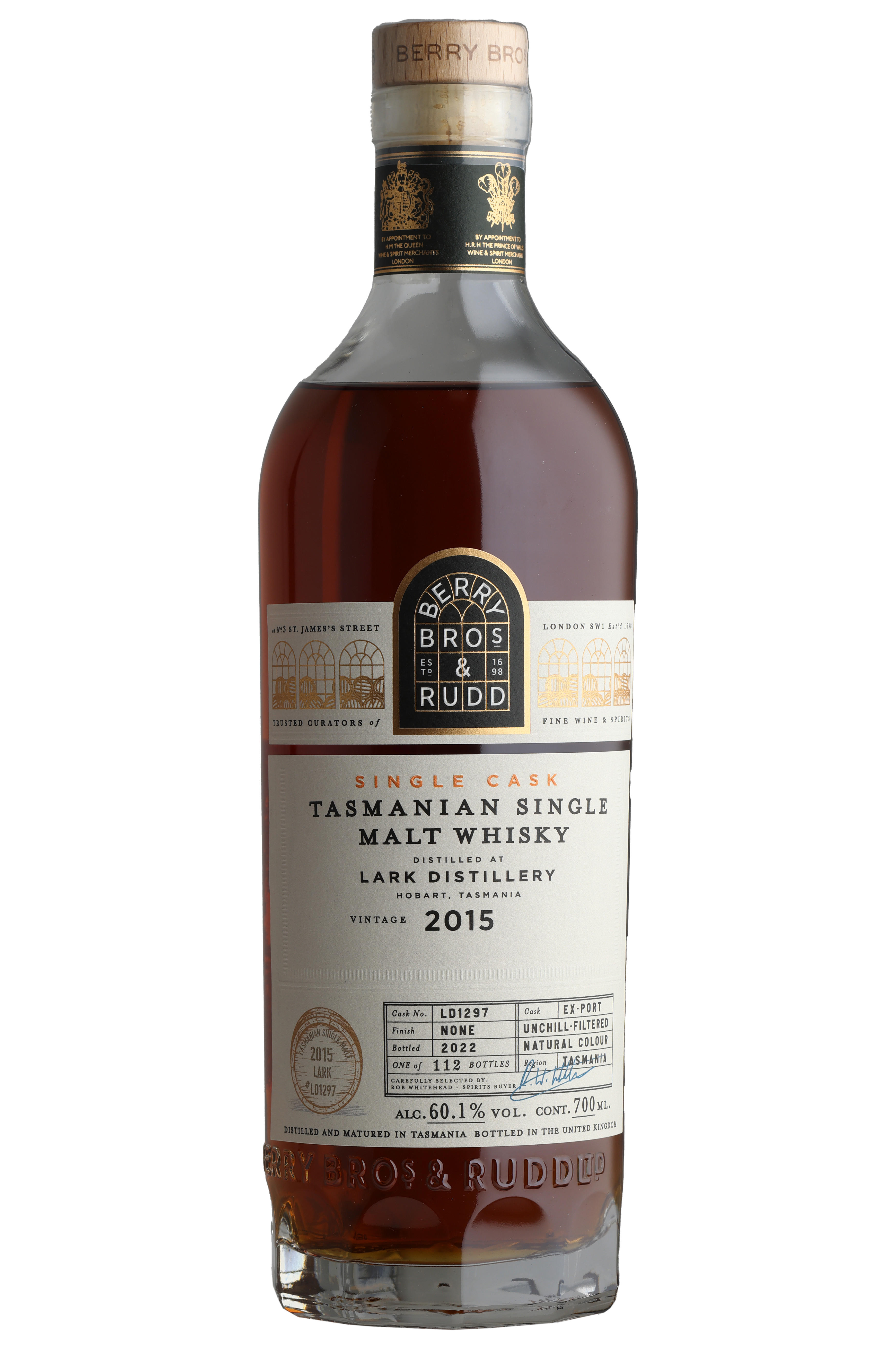 2015 Berry Bros. & Rudd Lark, Cask Ref. LD1297, Single Malt Whisky, Tasmania, Australia (60.1%)