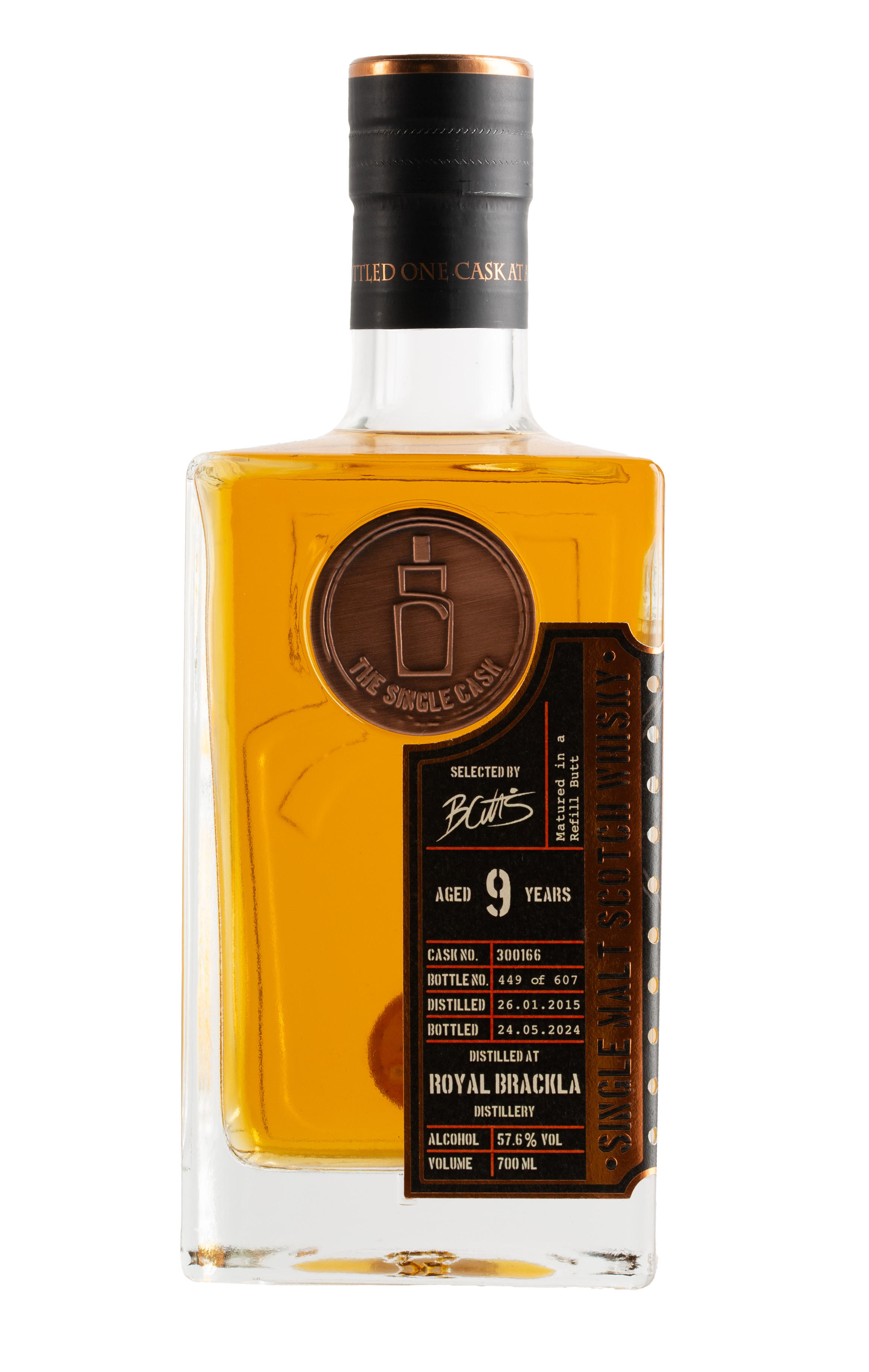2015 Royal Brackla, The Single Cask No. 300166, 9-Year-Old, Highland, Single Malt Scotch Whisky (57.6%) bottle