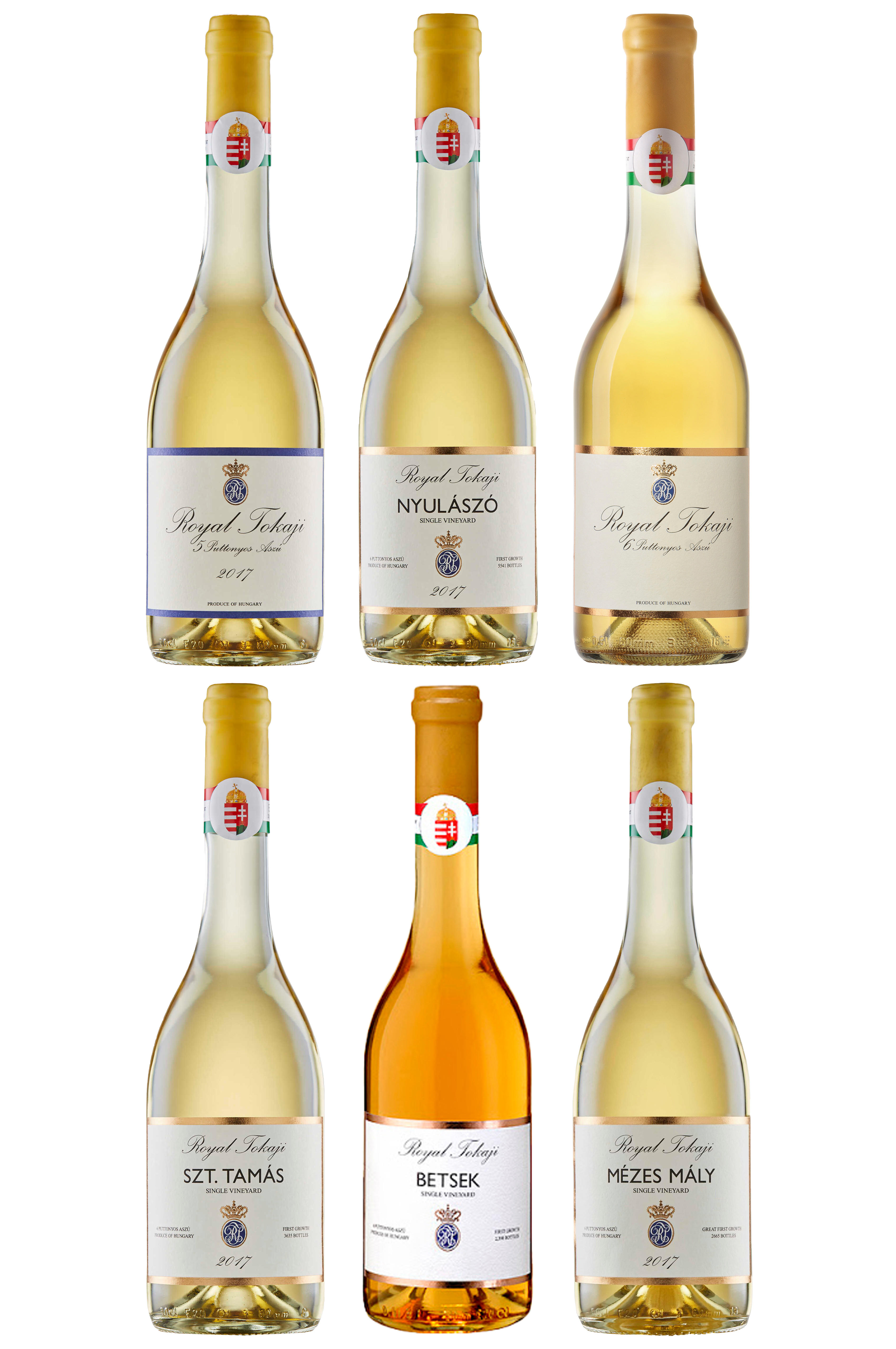 2016 Royal Tokaji Aszú Assortment, 6 btl (1xMM,1xBetsek, 1xNyulaszo, 1xSzt. Tamas, 1xGold Lbl, 1xBlue Lbl)