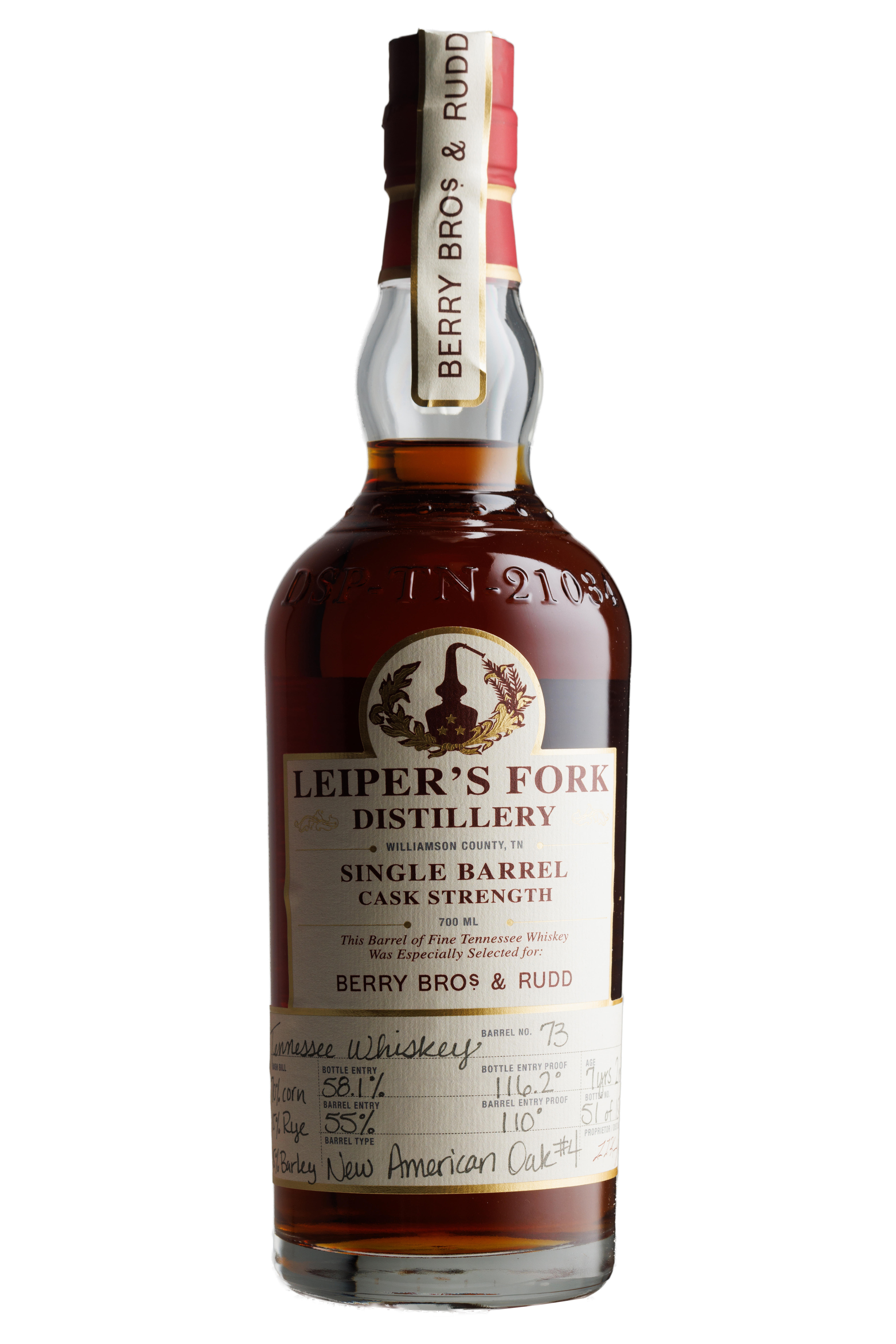 2016 Leiper's Fork, Single Cask #73, Tennessee Whiskey, USA (58.1%) bottle