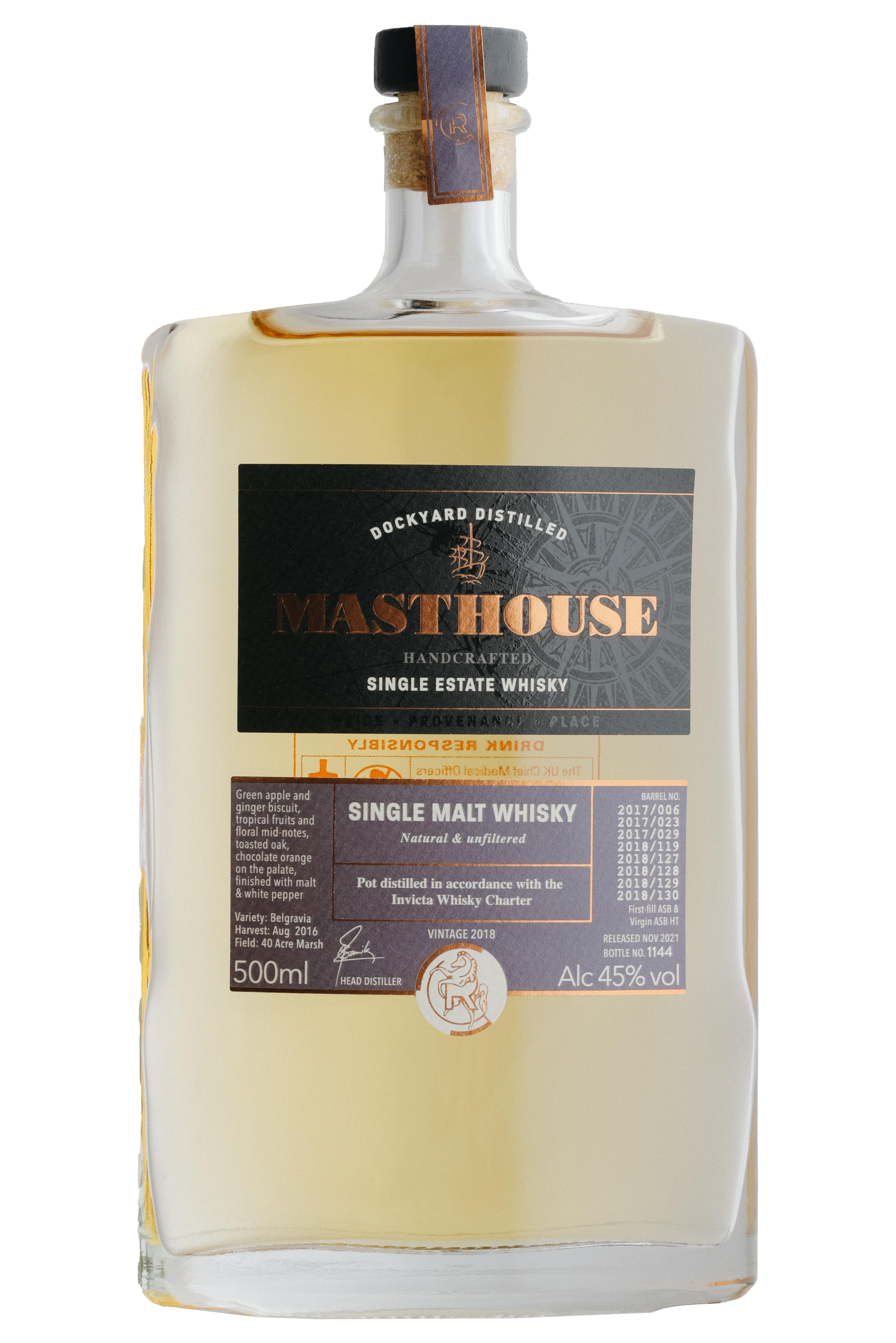 2018 Copper Rivet, Masthouse, Single Malt Whisky, England (45%) bottle