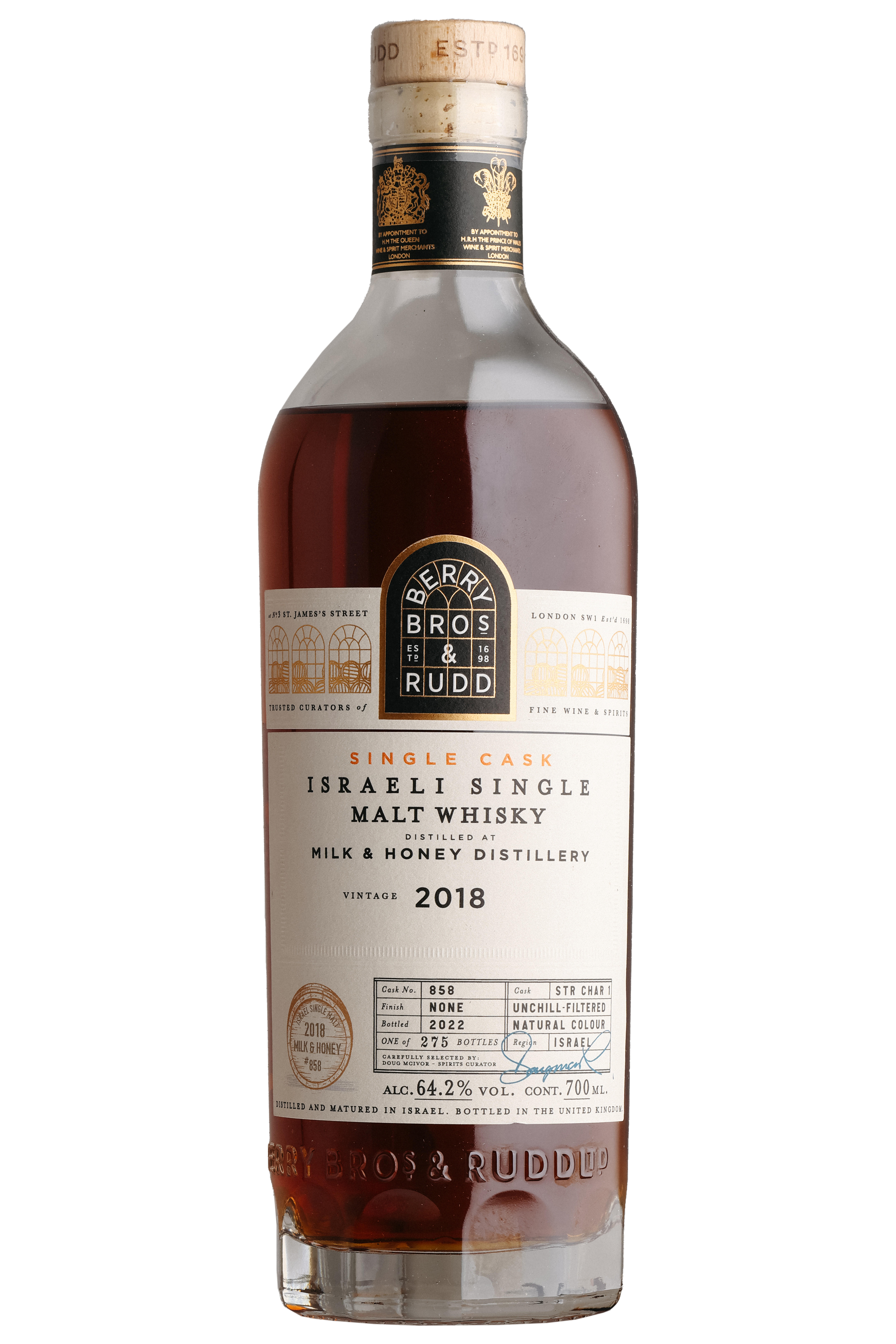 2018 Berry Bros. & Rudd, Milk & Honey, Cask Ref. 858, Single Malt Whisky, Israel (64.2%)