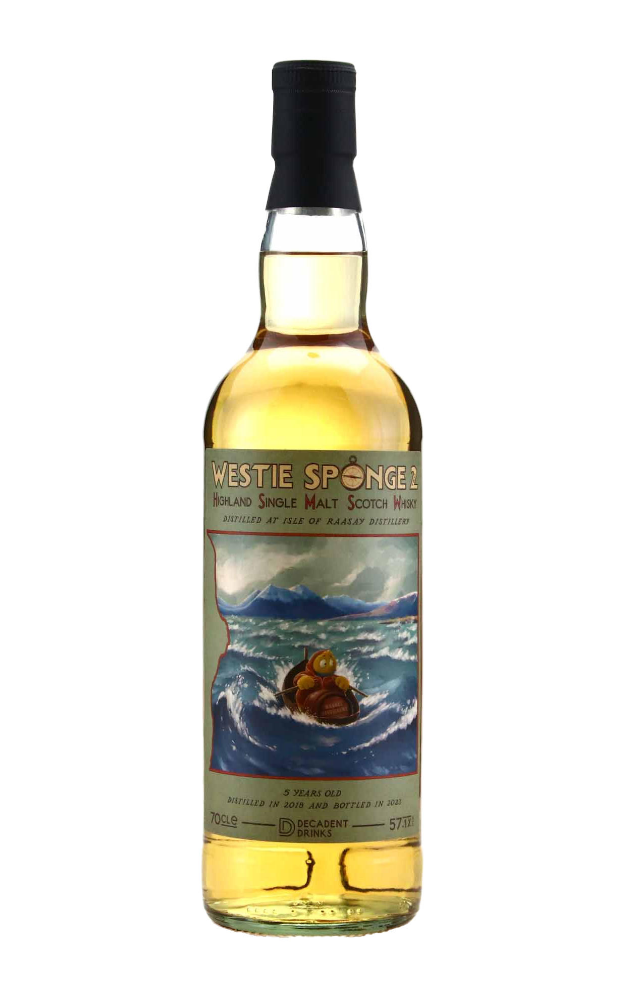2018 Westie Sponge Ed.2, Isle of Raasay, 5-Year-Old, Highland, Single Malt Scotch Whisky (57.1%) bottle