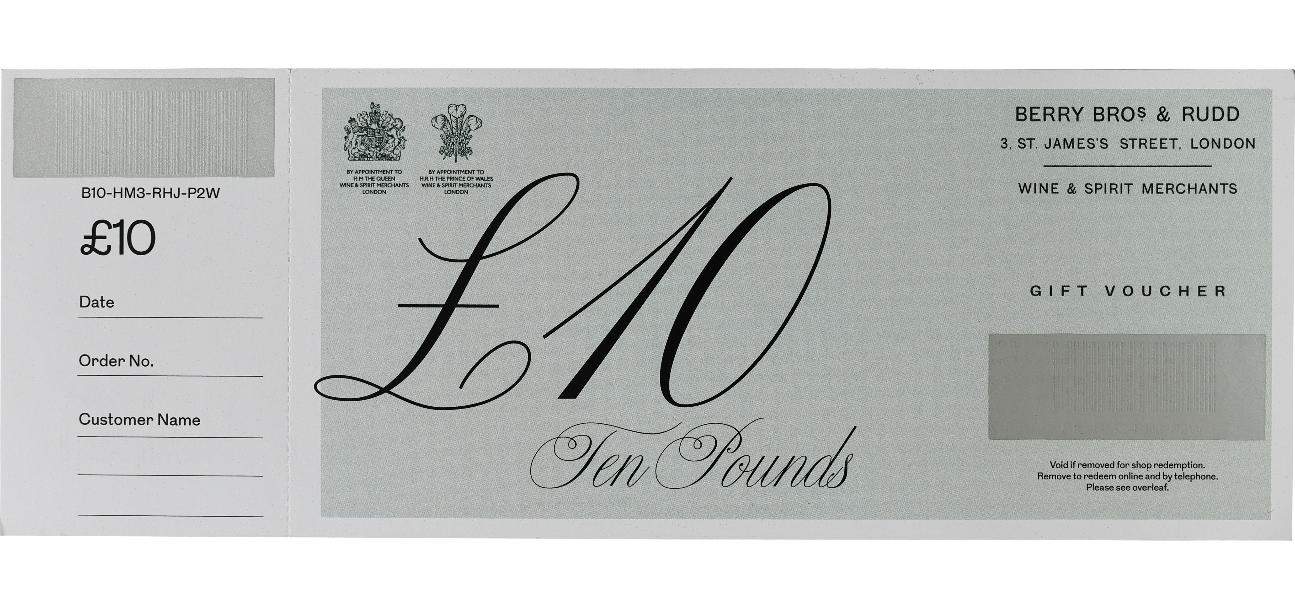 £10 Berry Bros. & Rudd Gift Voucher