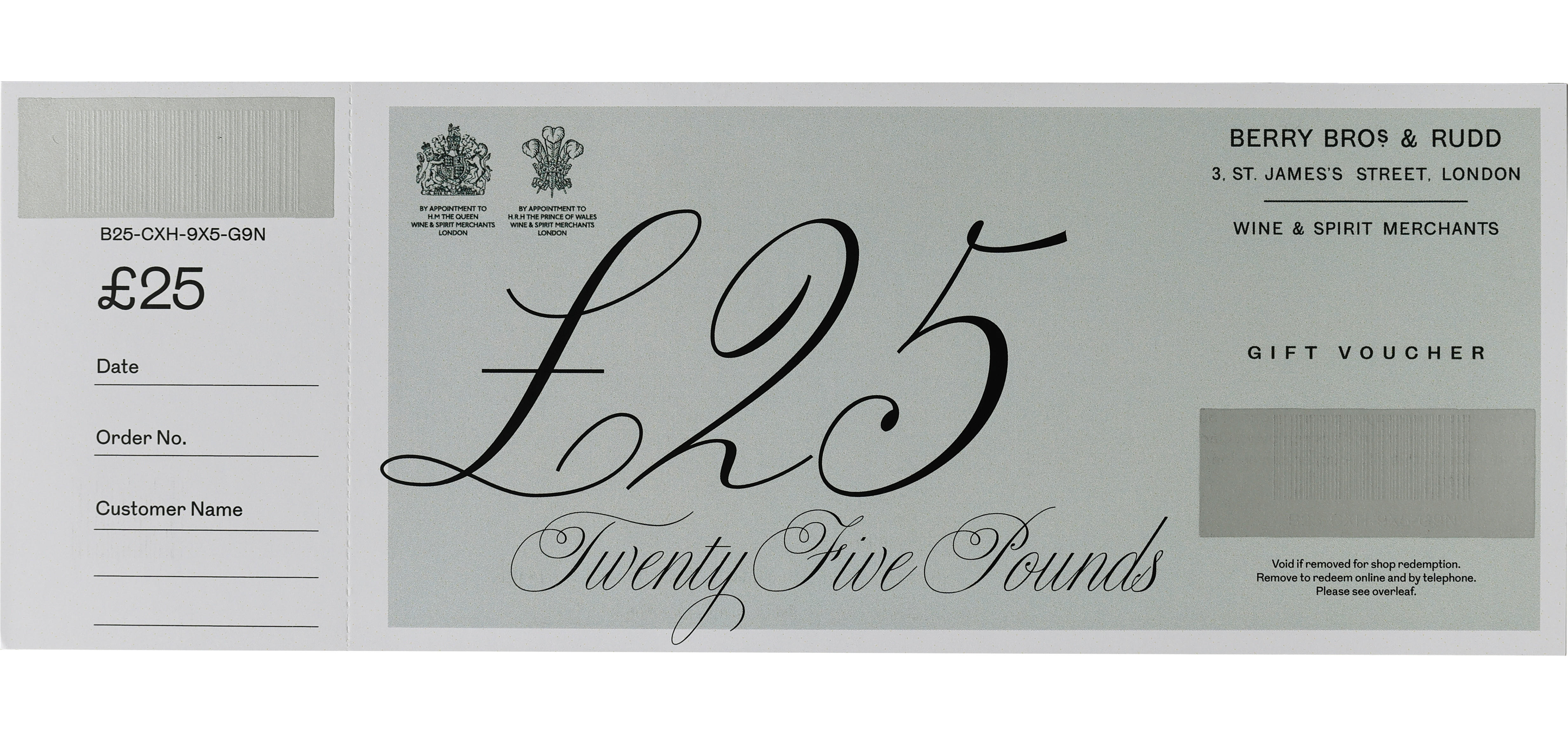 £25 Berry Bros. & Rudd Gift Voucher