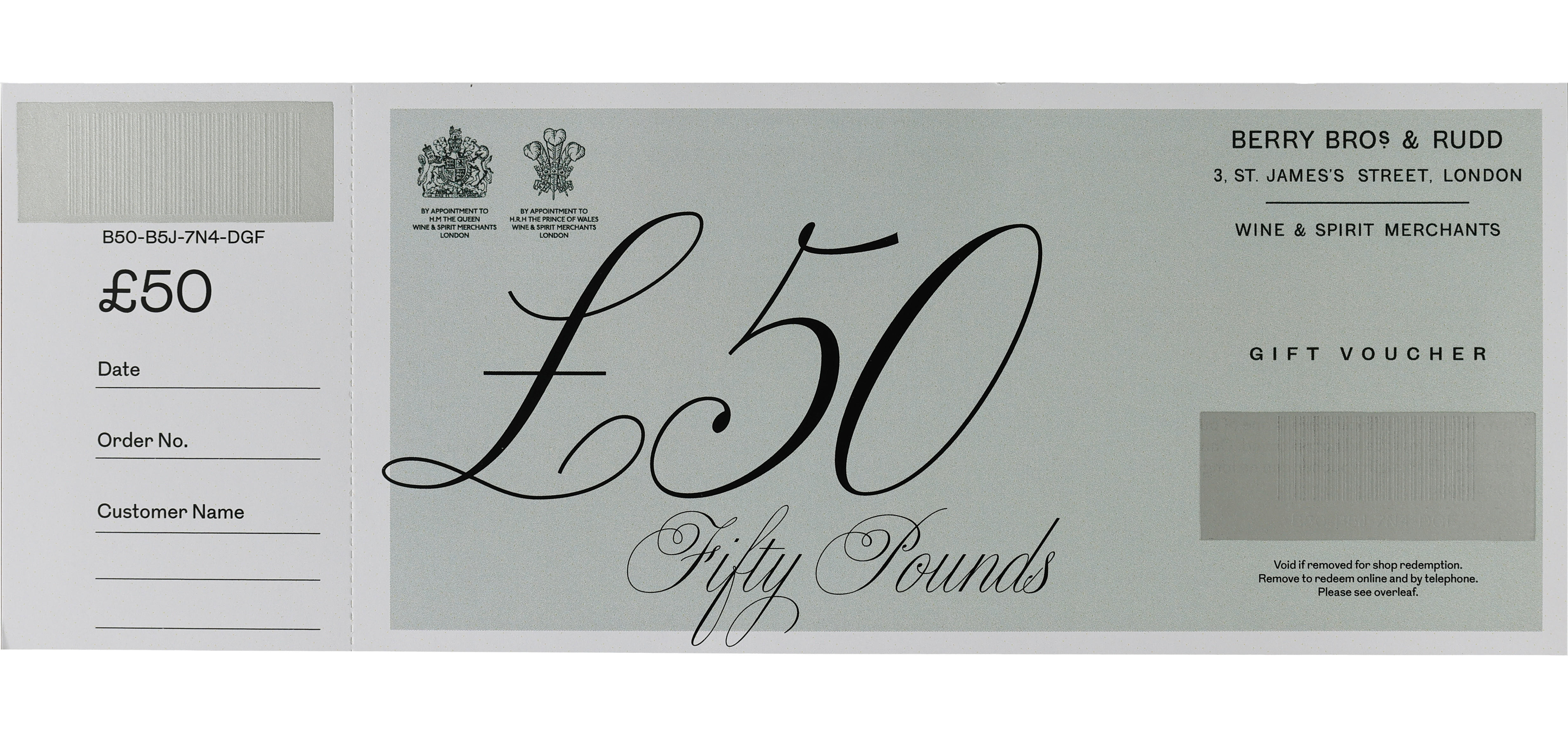 £50 Berry Bros. & Rudd Gift Voucher