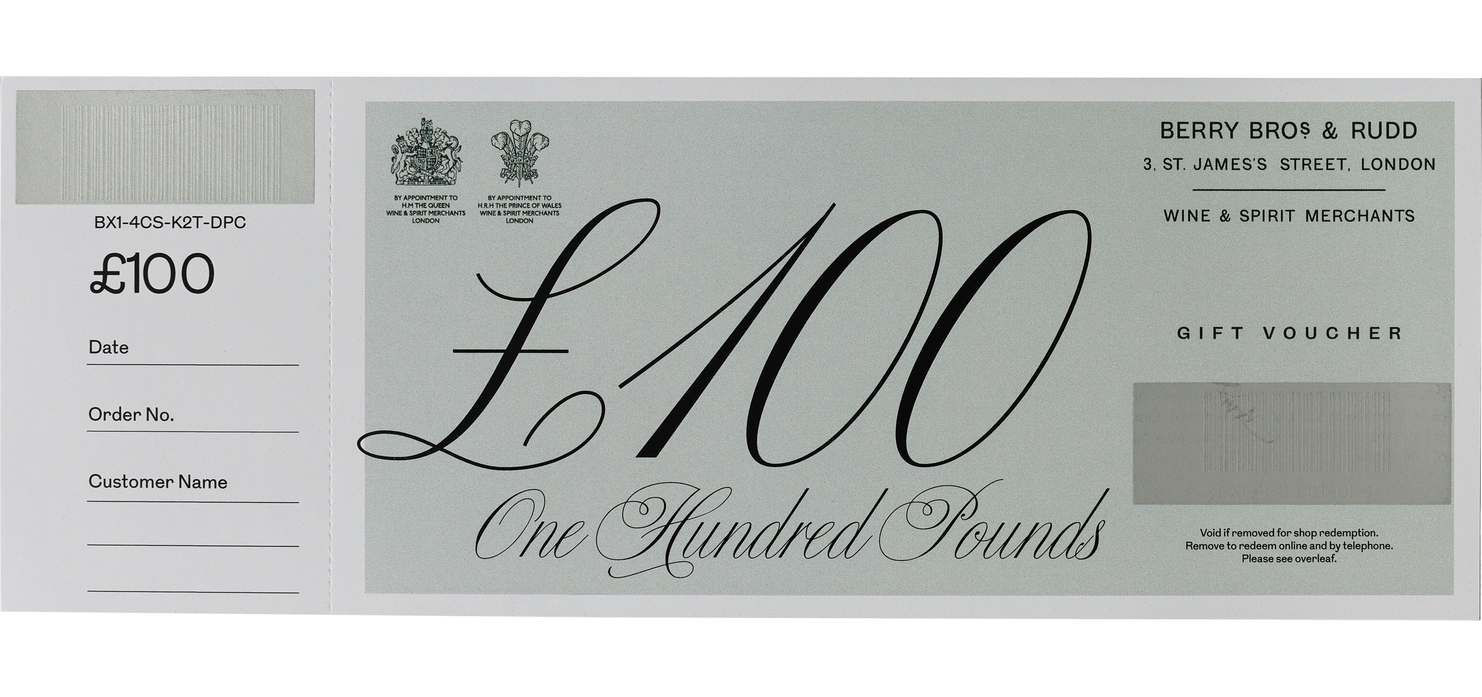 £100 Berry Bros. & Rudd Gift Voucher